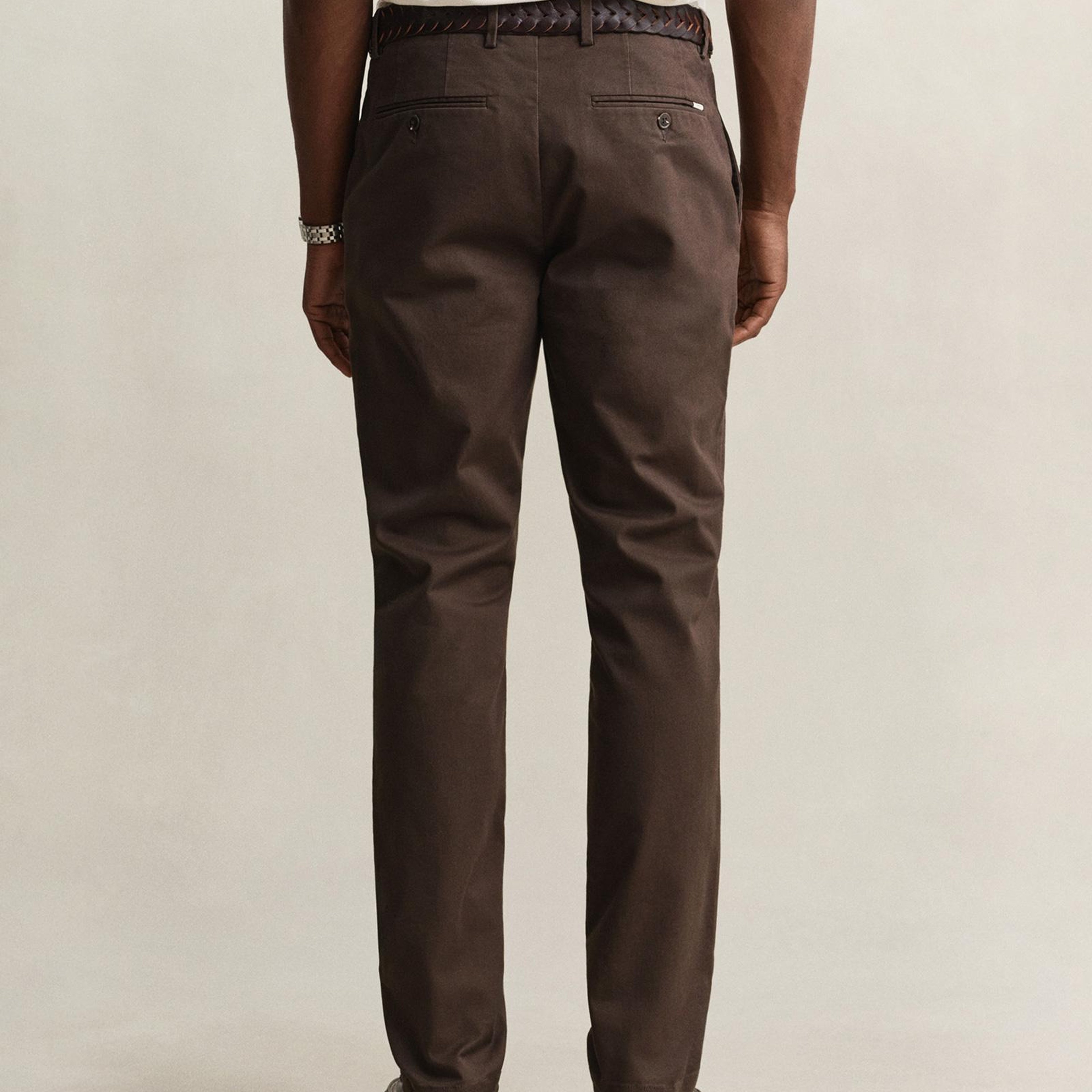 GANT Erkek Kahverengi Slim Fit Chino Pantolon