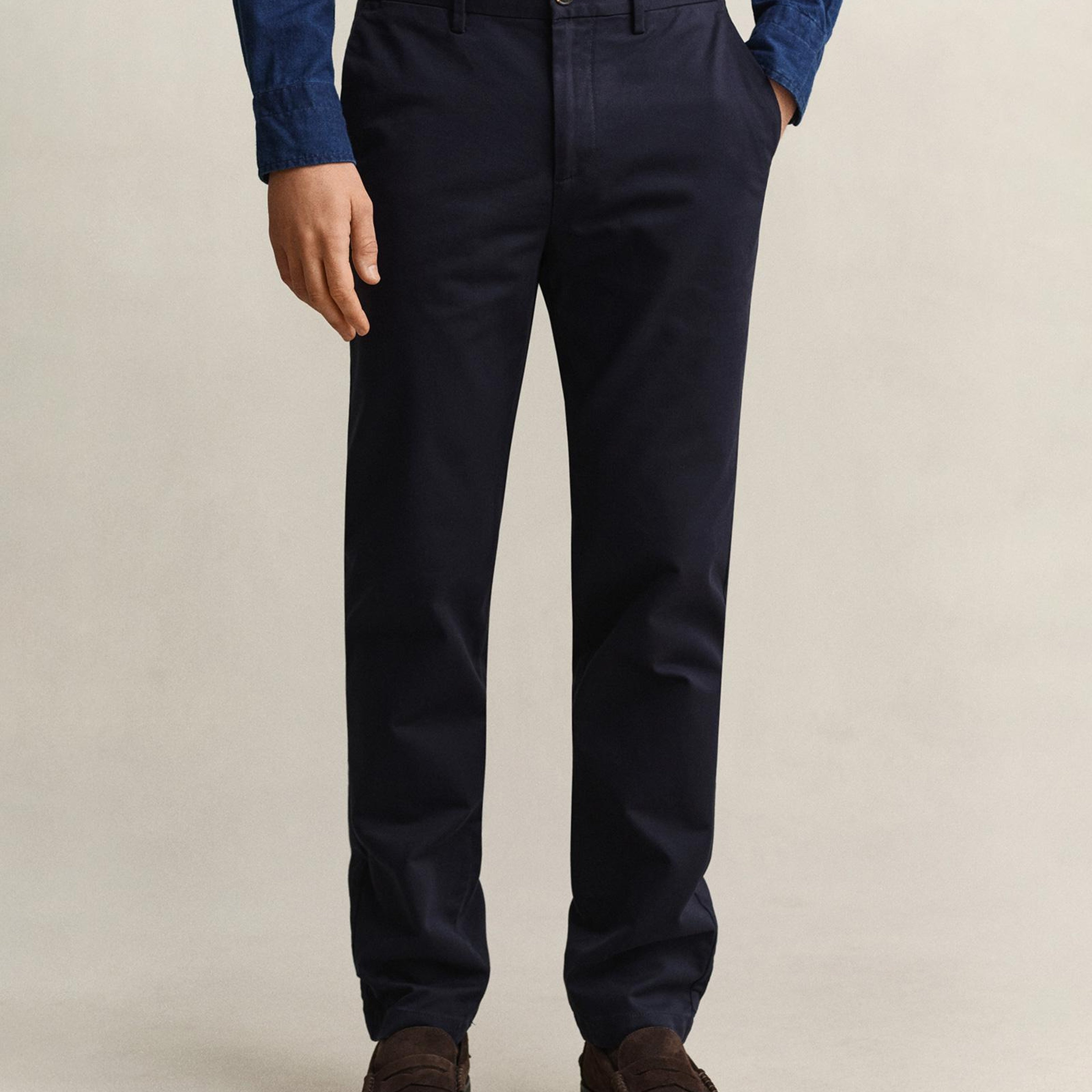 GANT Erkek Lacivert Slim Fit Chino Pantolon
