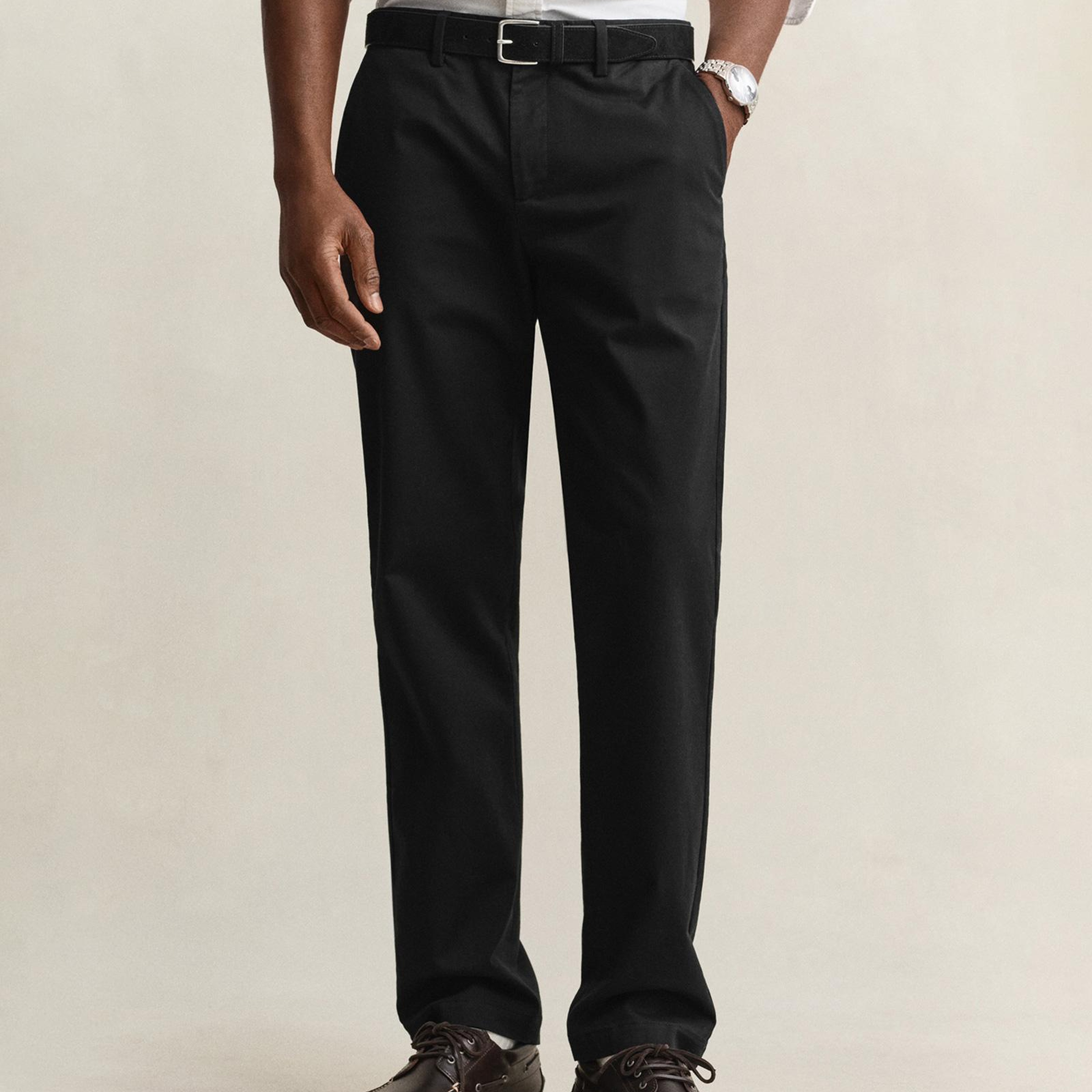 GANT Erkek Siyah Regular Fit Chino Pantolon