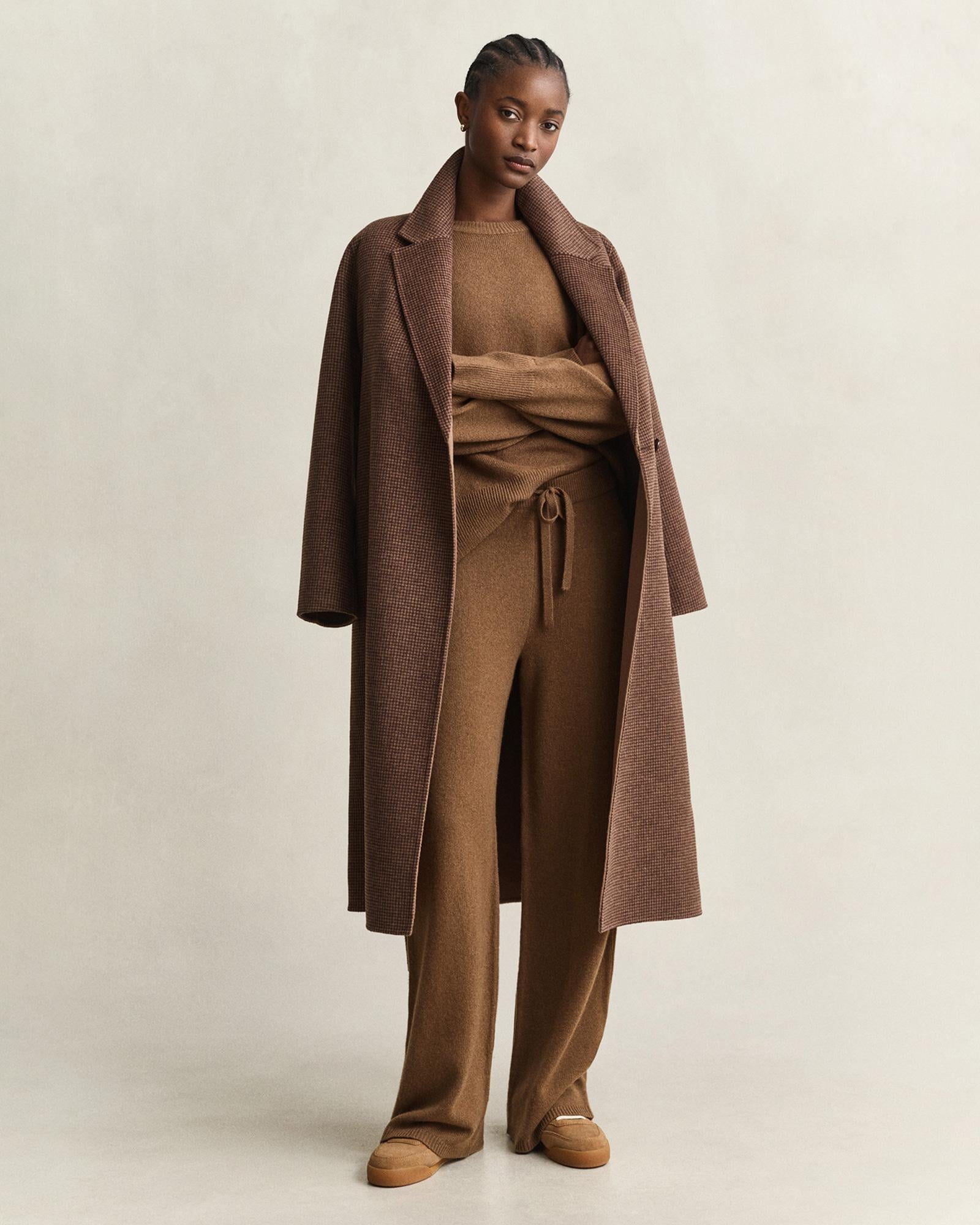GANT Kadın Kahverengi Straight Fit Pantolon
