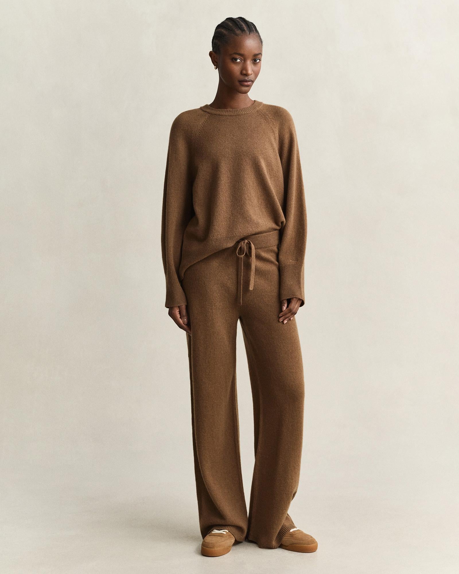 GANT Kadın Kahverengi Straight Fit Pantolon