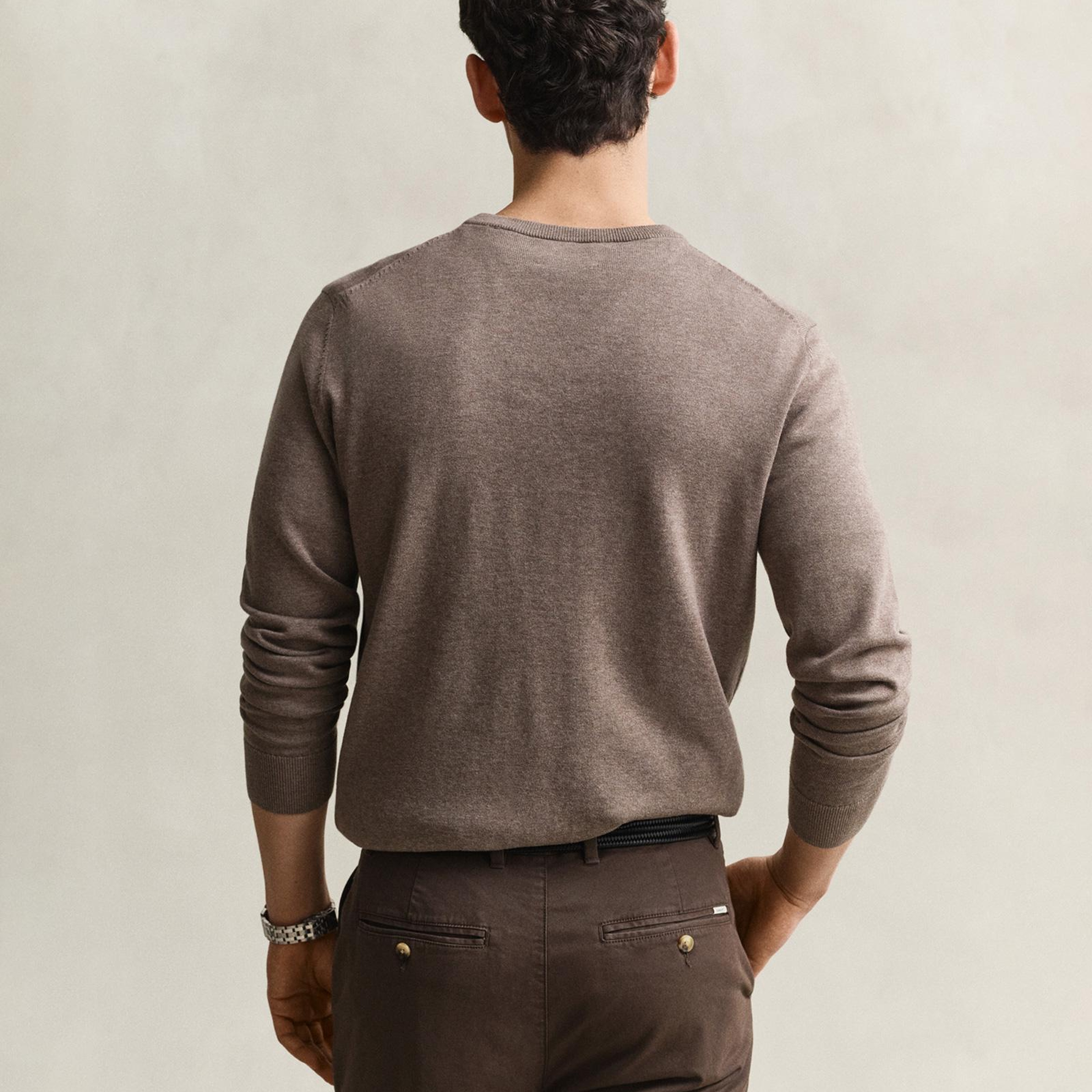 GANT Erkek Bej Regular Fit %100 Pamuk Kazak