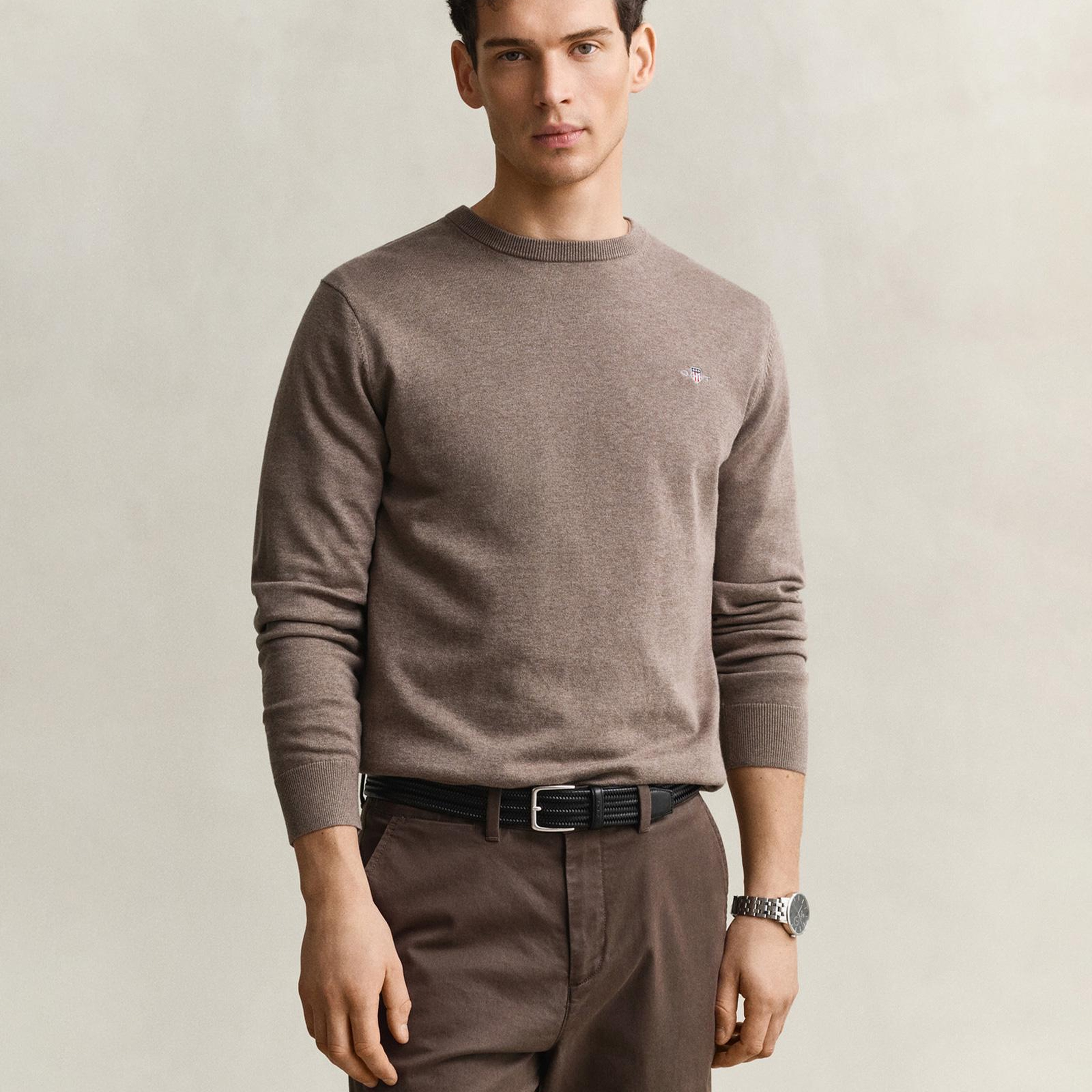 GANT Erkek Bej Regular Fit %100 Pamuk Kazak
