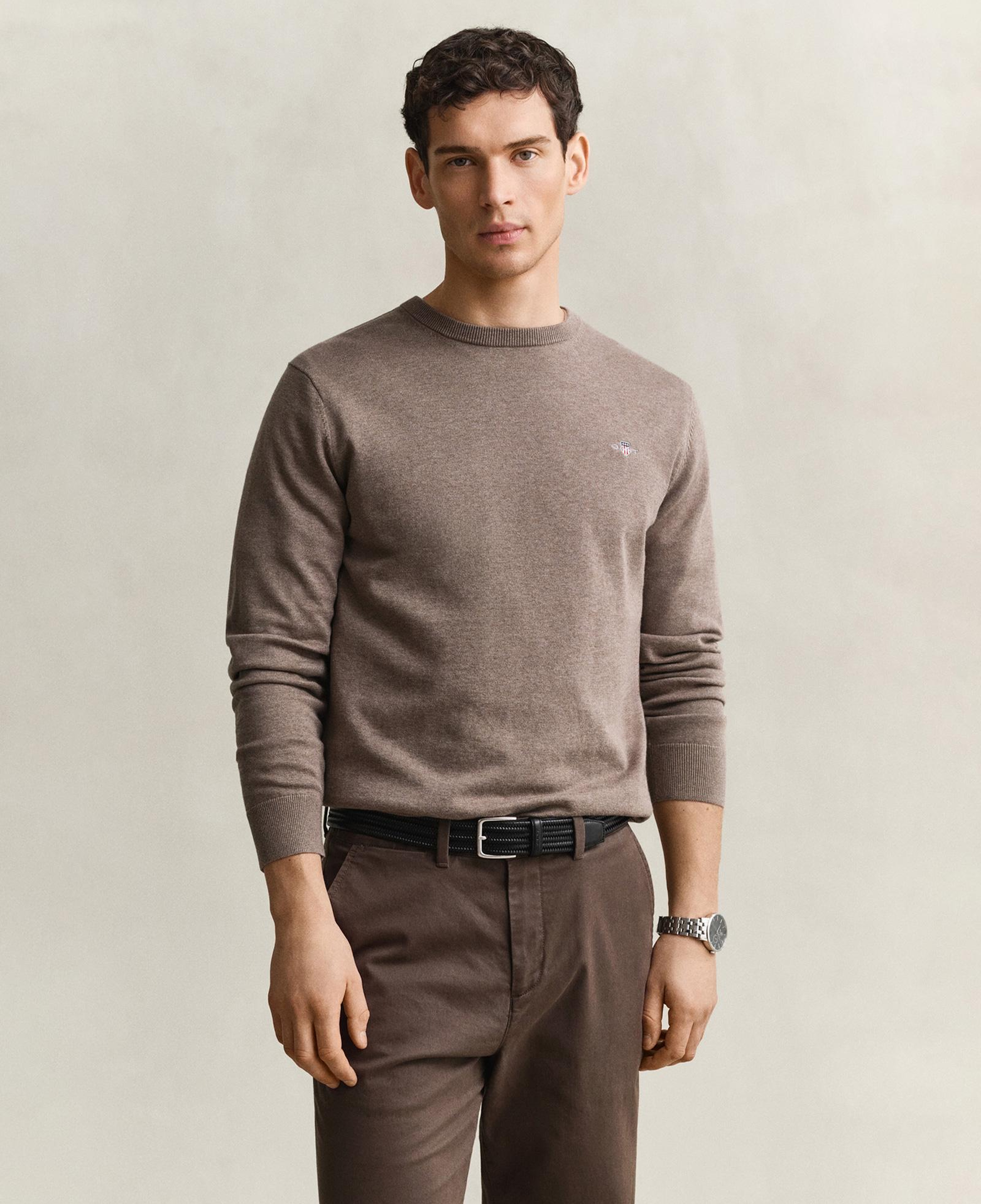 GANT Erkek Bej Regular Fit %100 Pamuk Kazak
