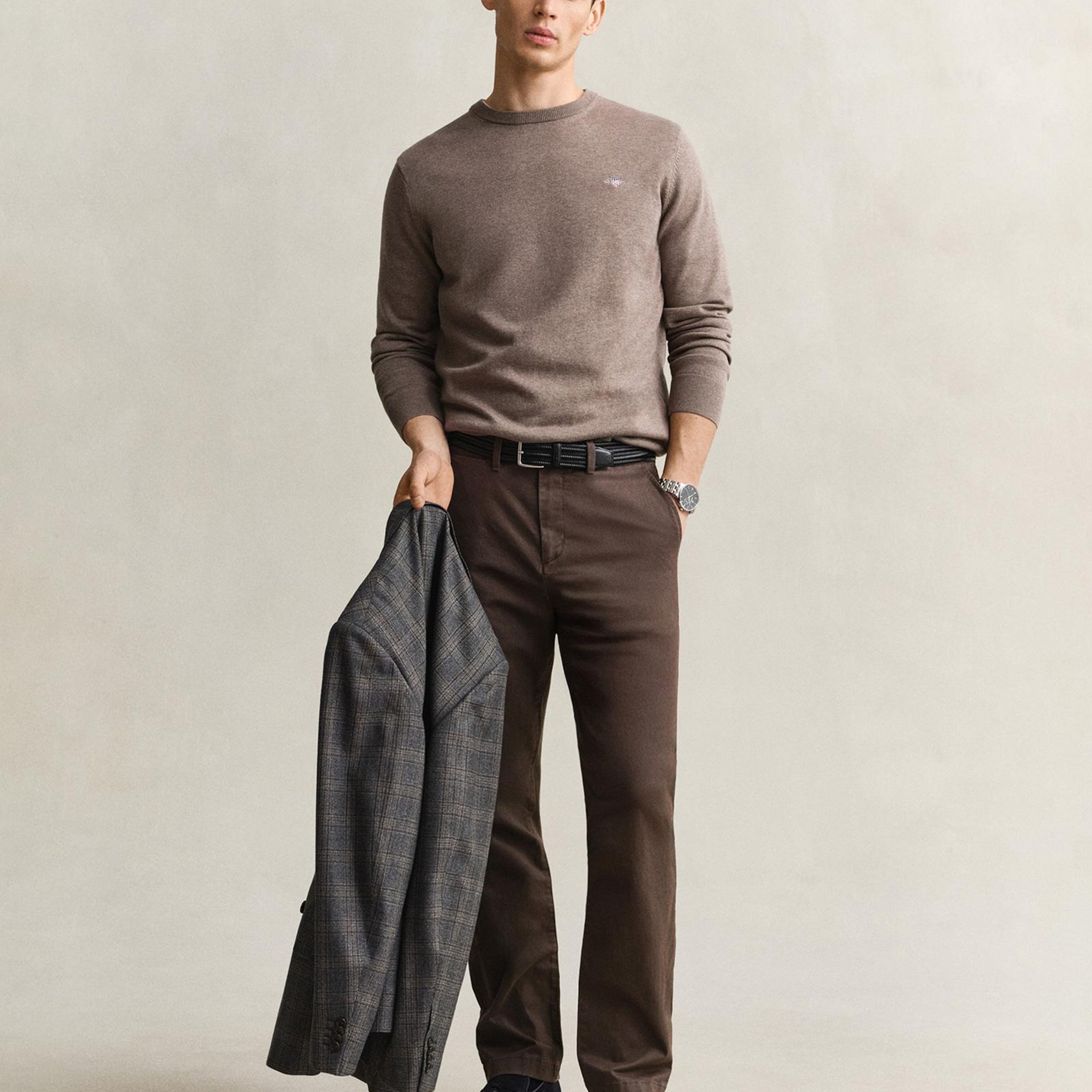 GANT Erkek Bej Regular Fit %100 Pamuk Kazak