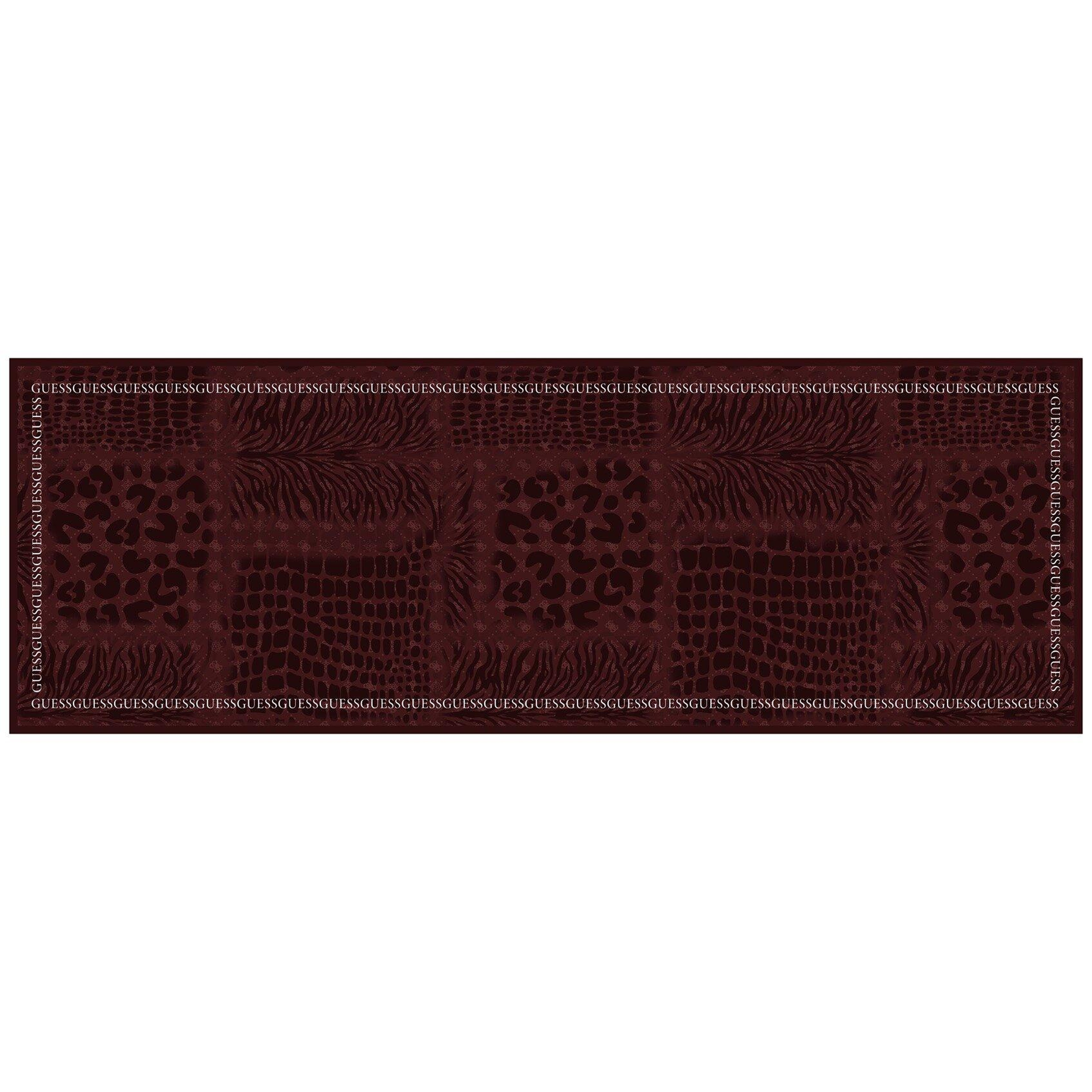Leopar Desenli Bordo İpek 70X200 Şal