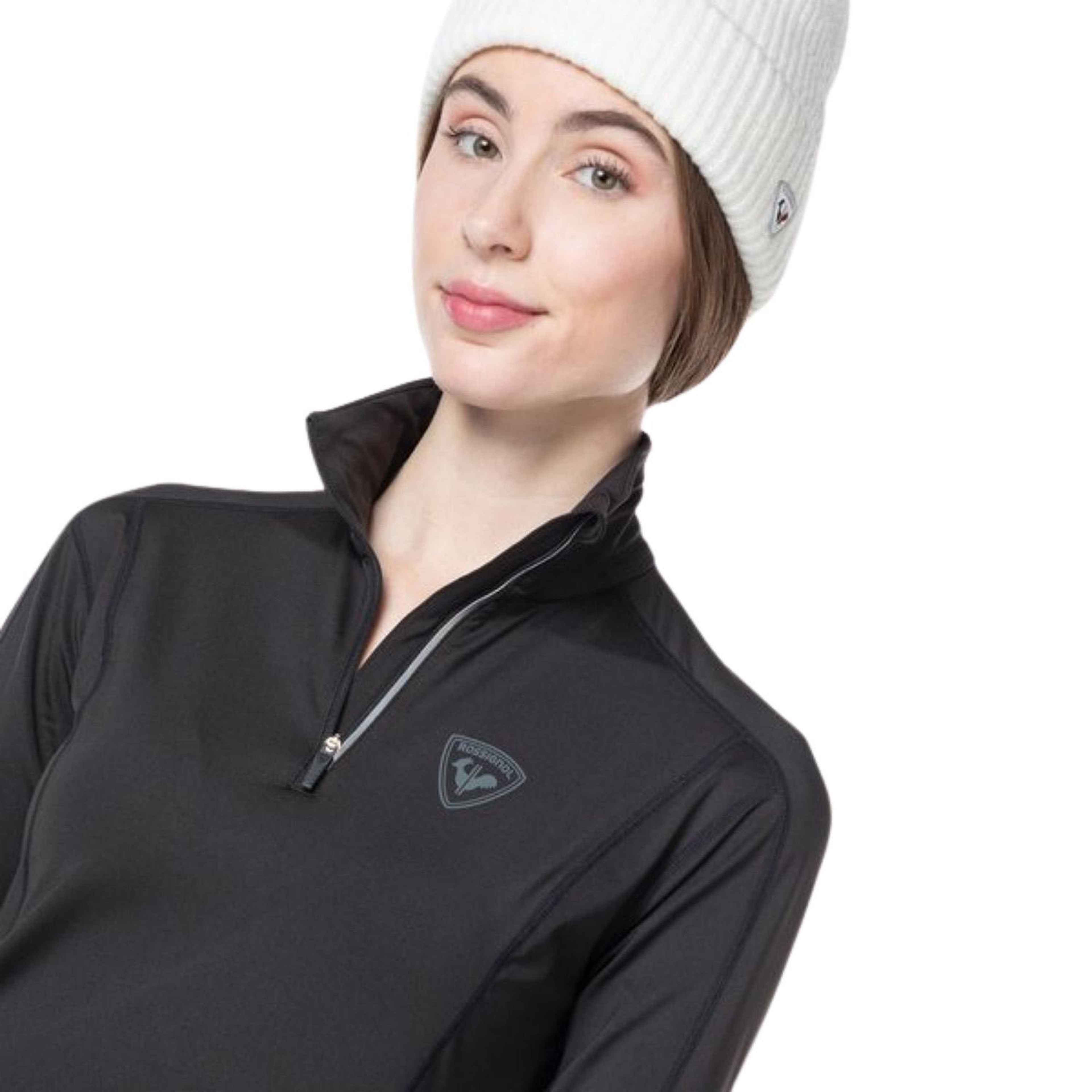 Rossignol Classique 12 Zip Kadın Siyah İçlik Üst