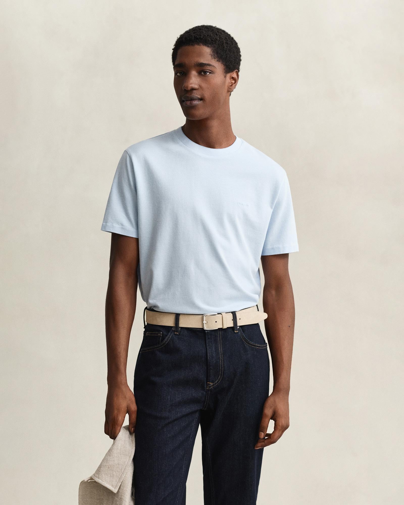 GANT Erkek Mavi %100 Pamuk T-Shirt
