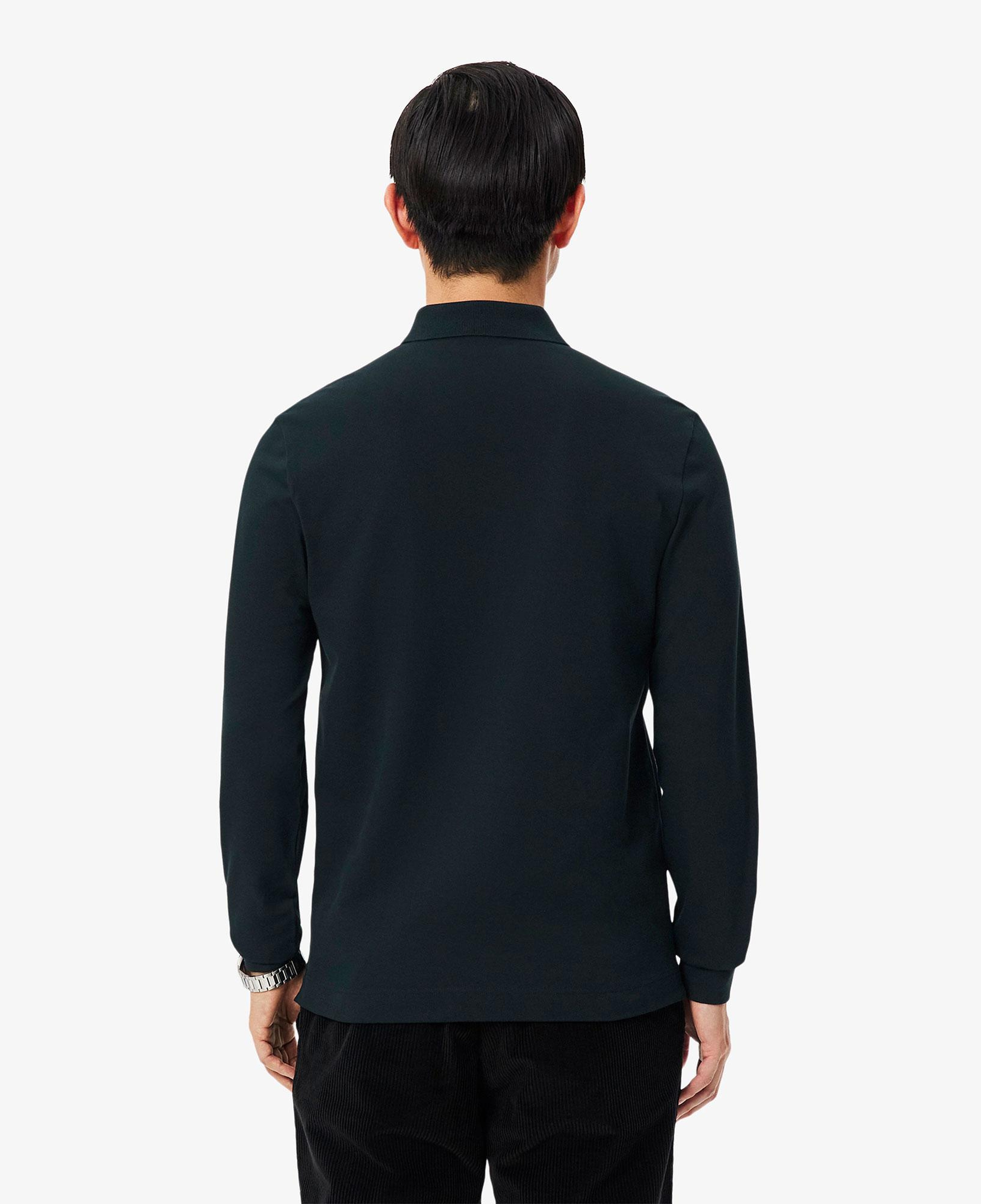 Erkek Regular Fit Uzun Kollu Koyu Yeşil Paris Polo