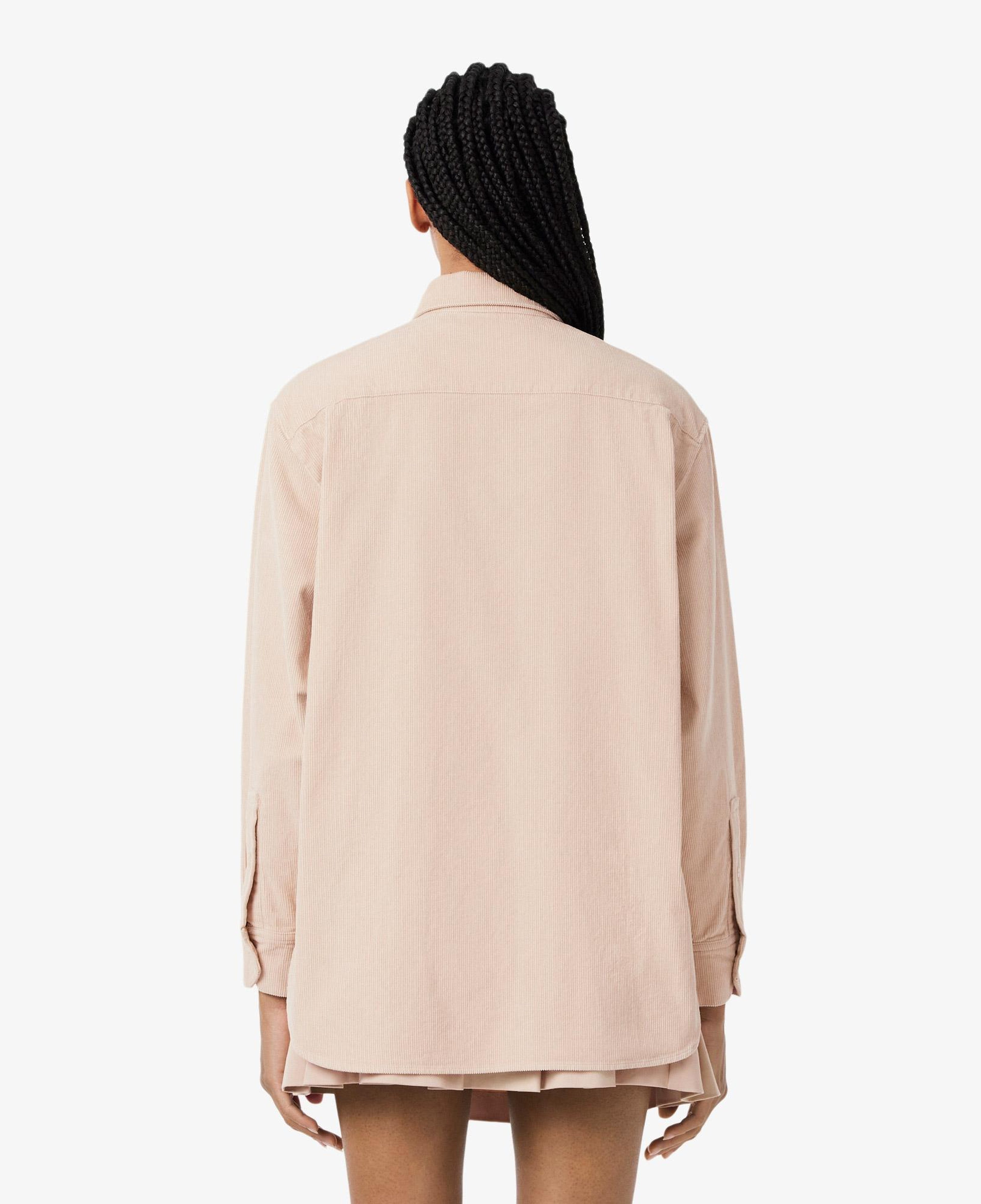Kadın Oversize Fit Kadife Bej Gömlek