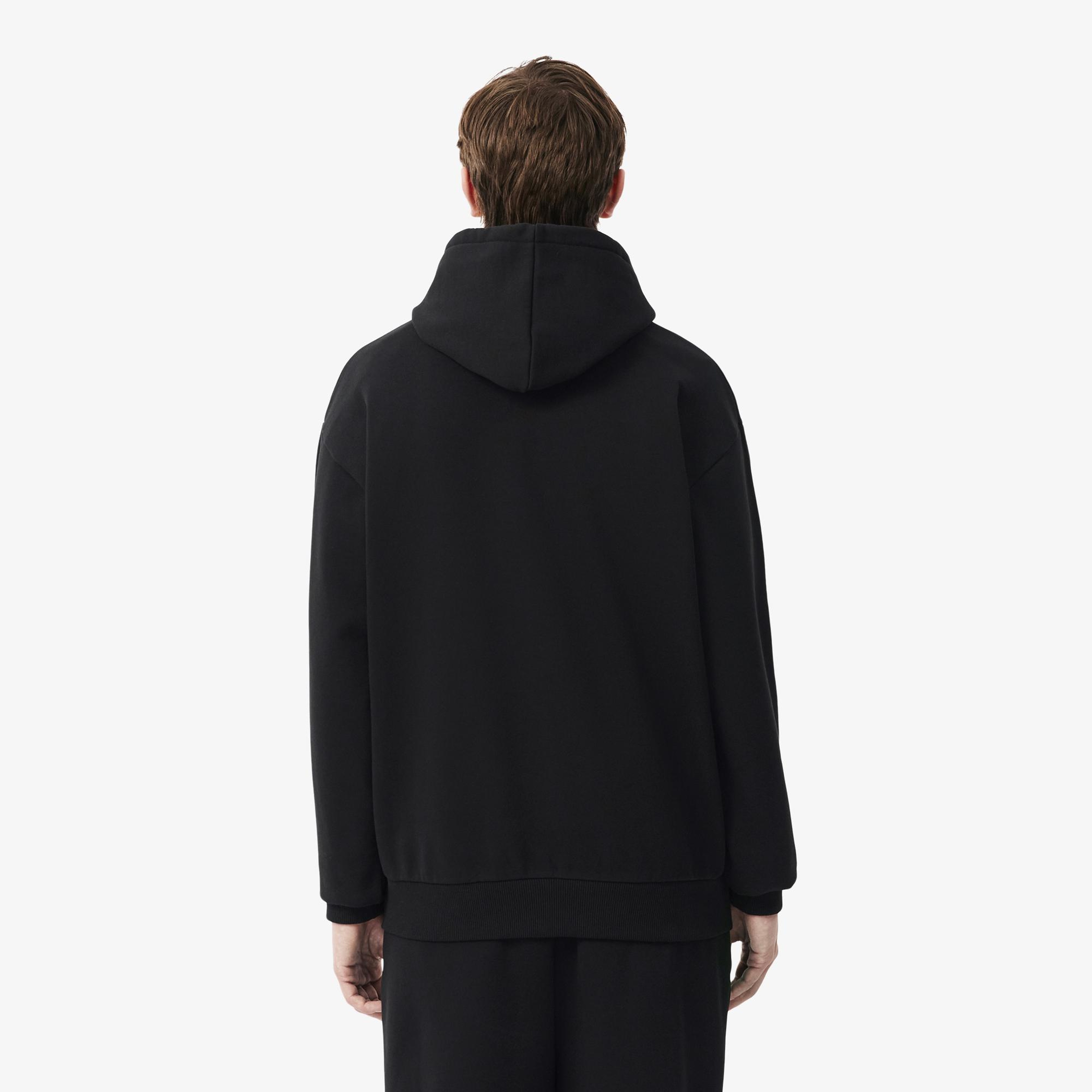 Erkek Classic Fit Kapüşonlu Siyah Sweatshirt