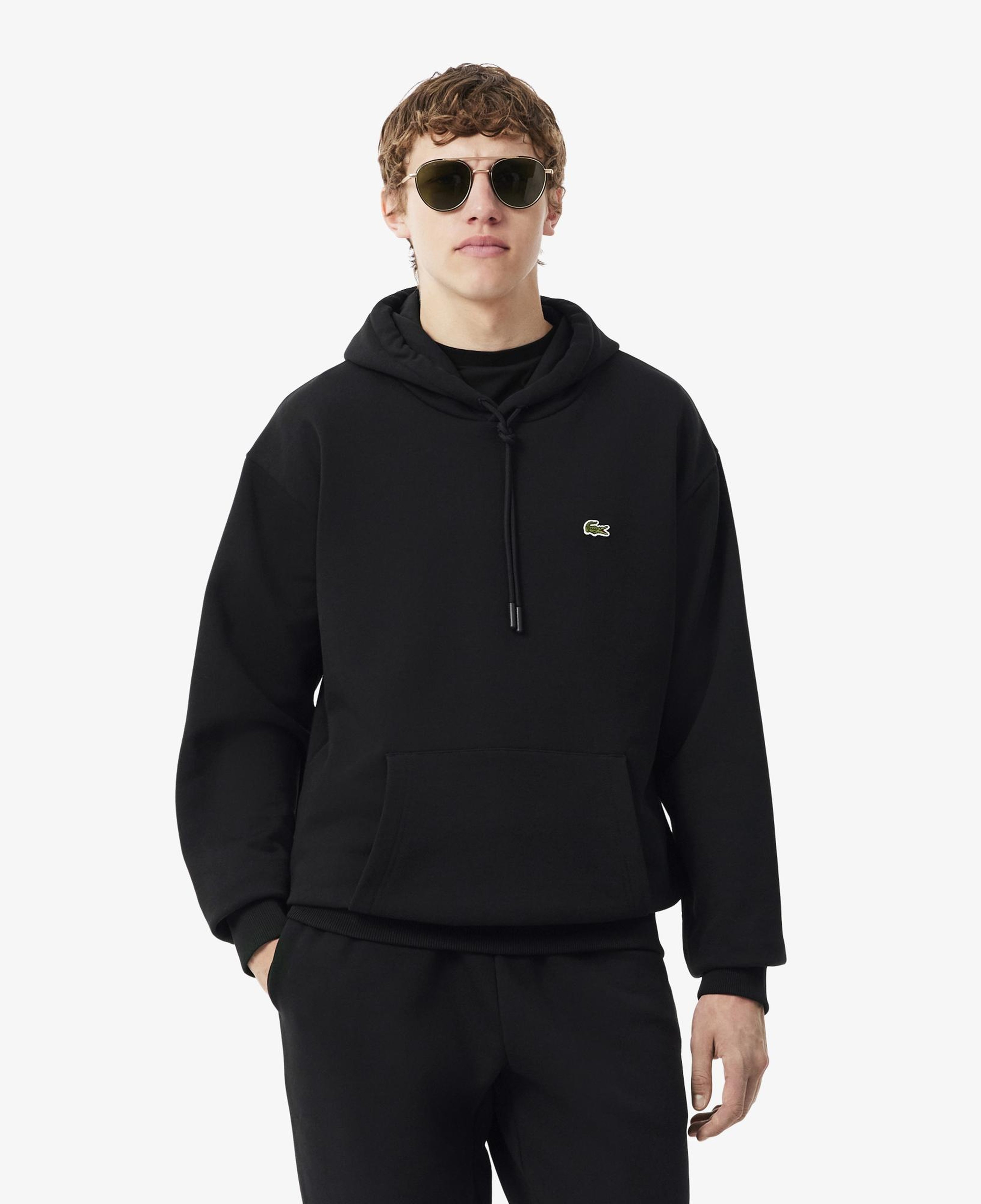 Erkek Classic Fit Kapüşonlu Siyah Sweatshirt