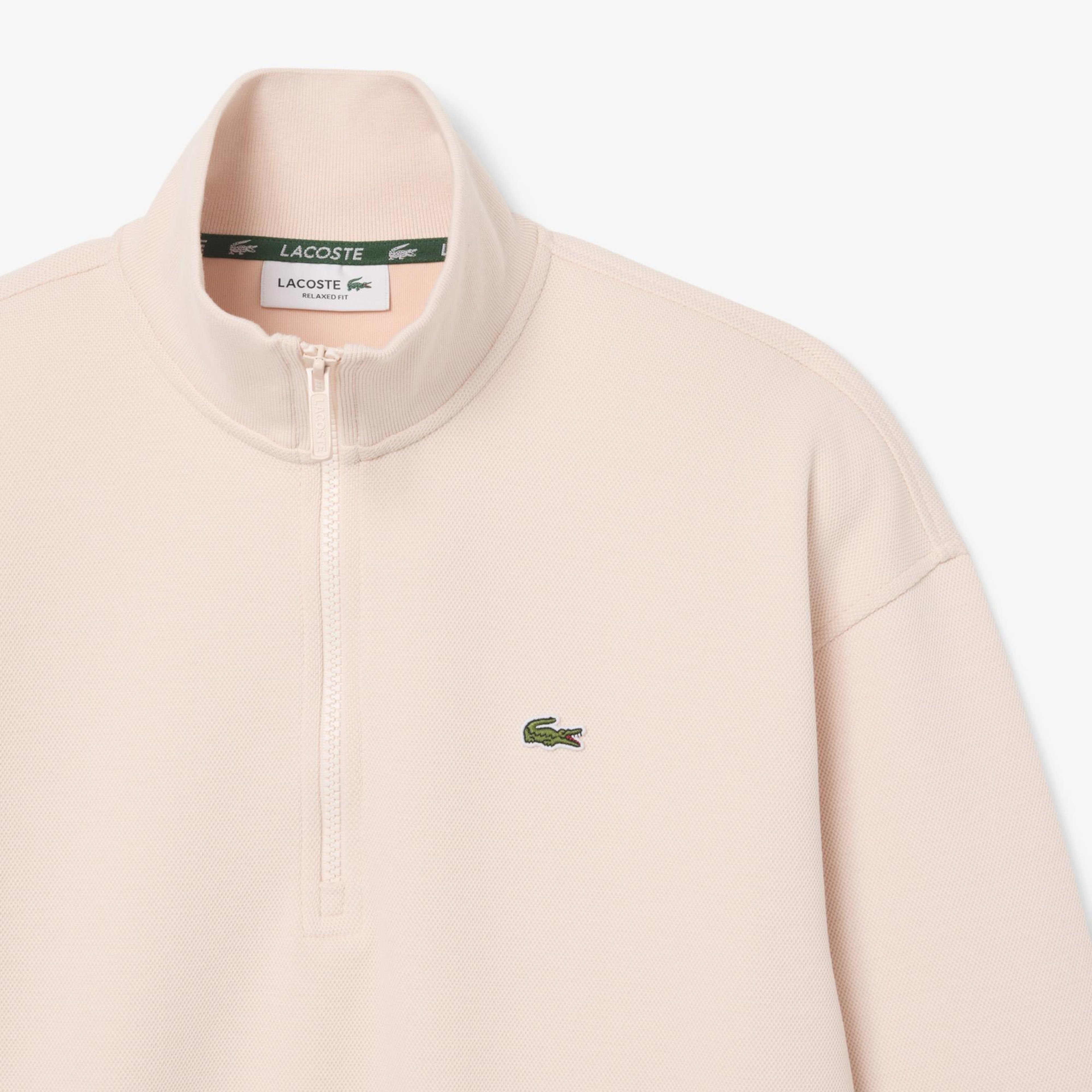 Kadın Relaxed Fit Yarım Fermuarlı Açık Pembe Sweatshirt