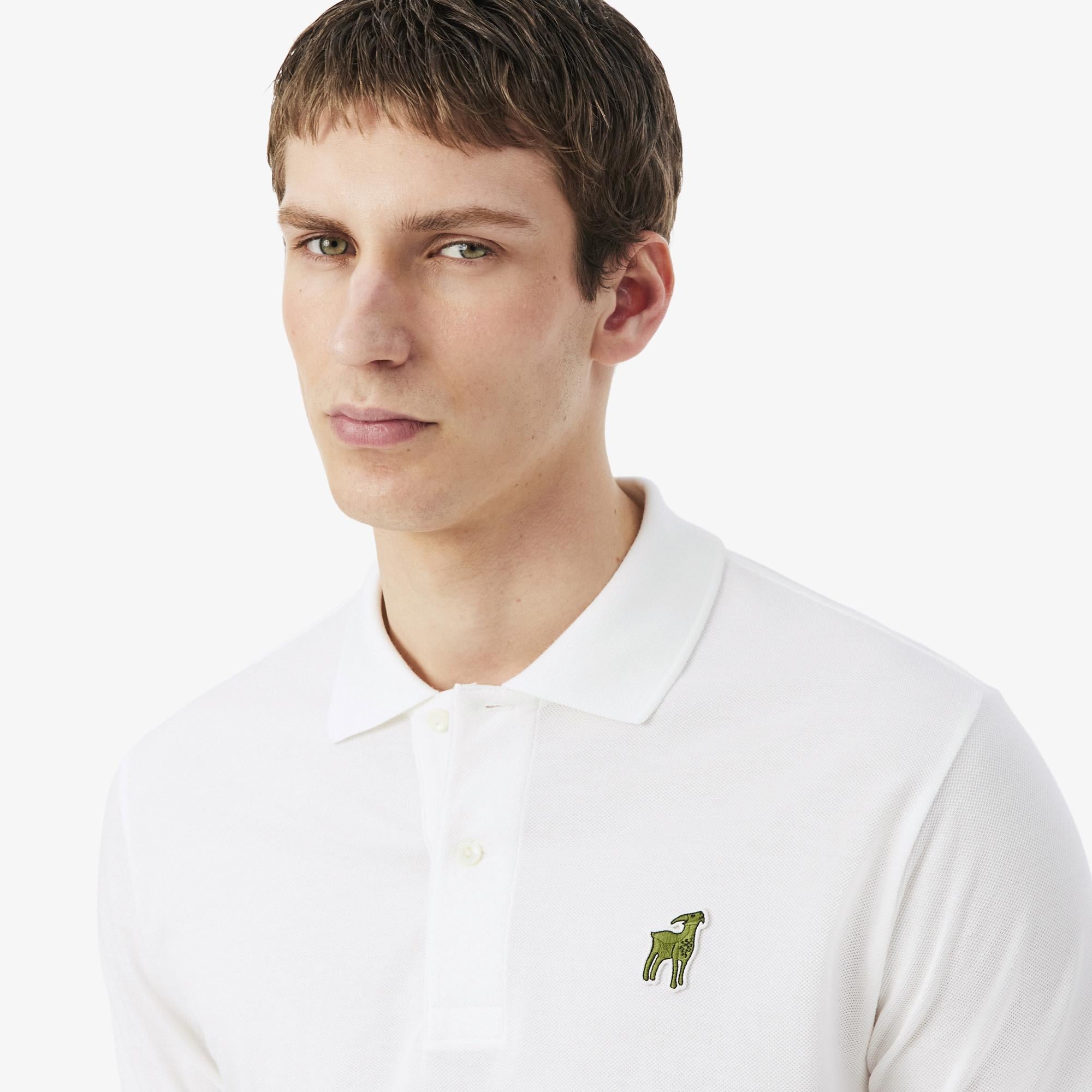Lacoste x Novak Djokovic The GOAT Erkek Classic Fit Beyaz Polo