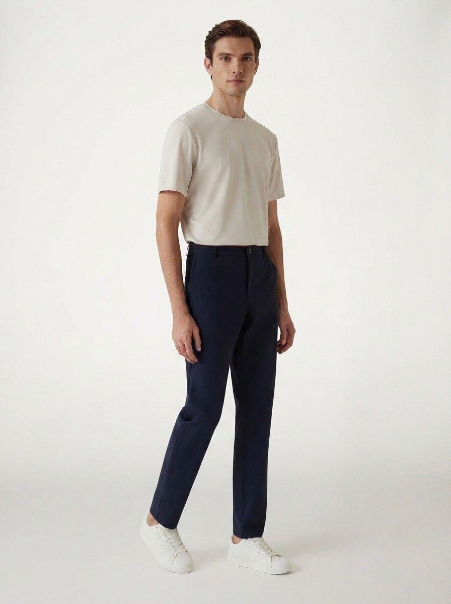 Myron Erkek Keten Karışımlı Slim Fit Pantolon