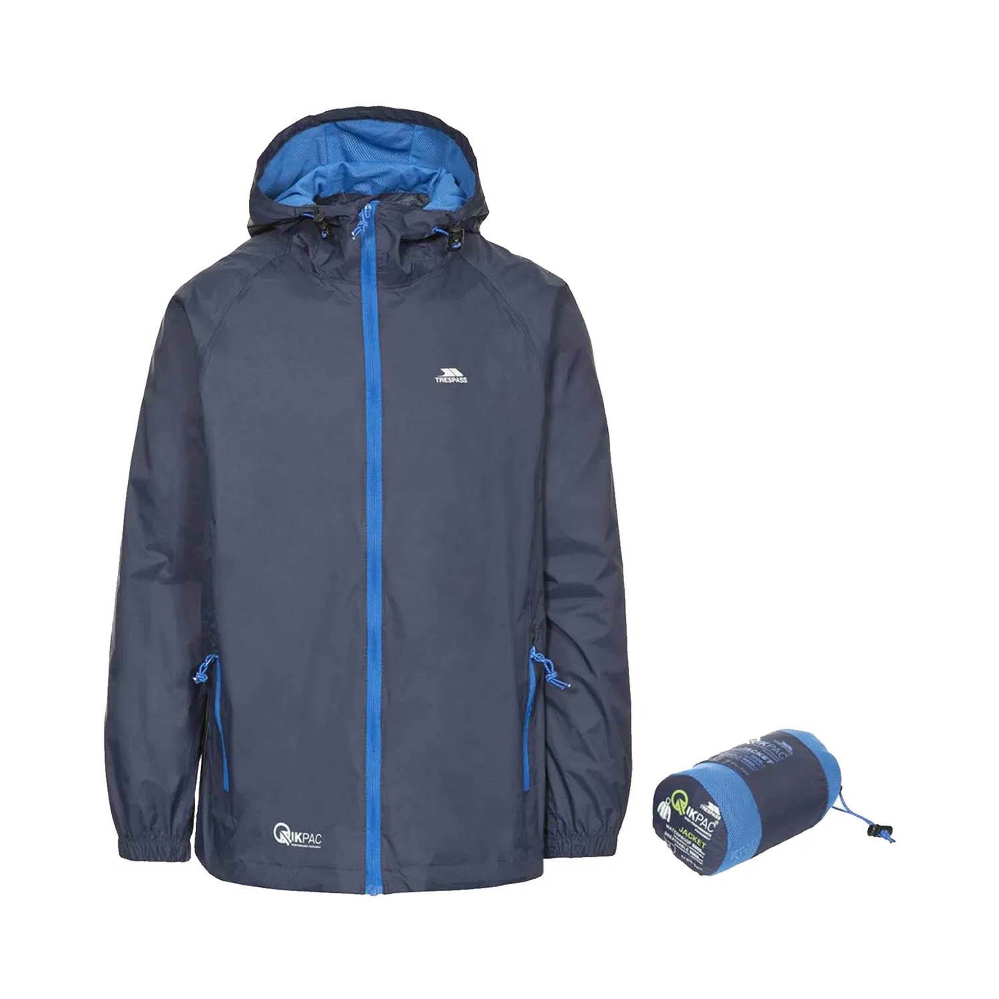 Trespass Qikpac - Unisex Packaway Unisex Mavi Yağmurluk