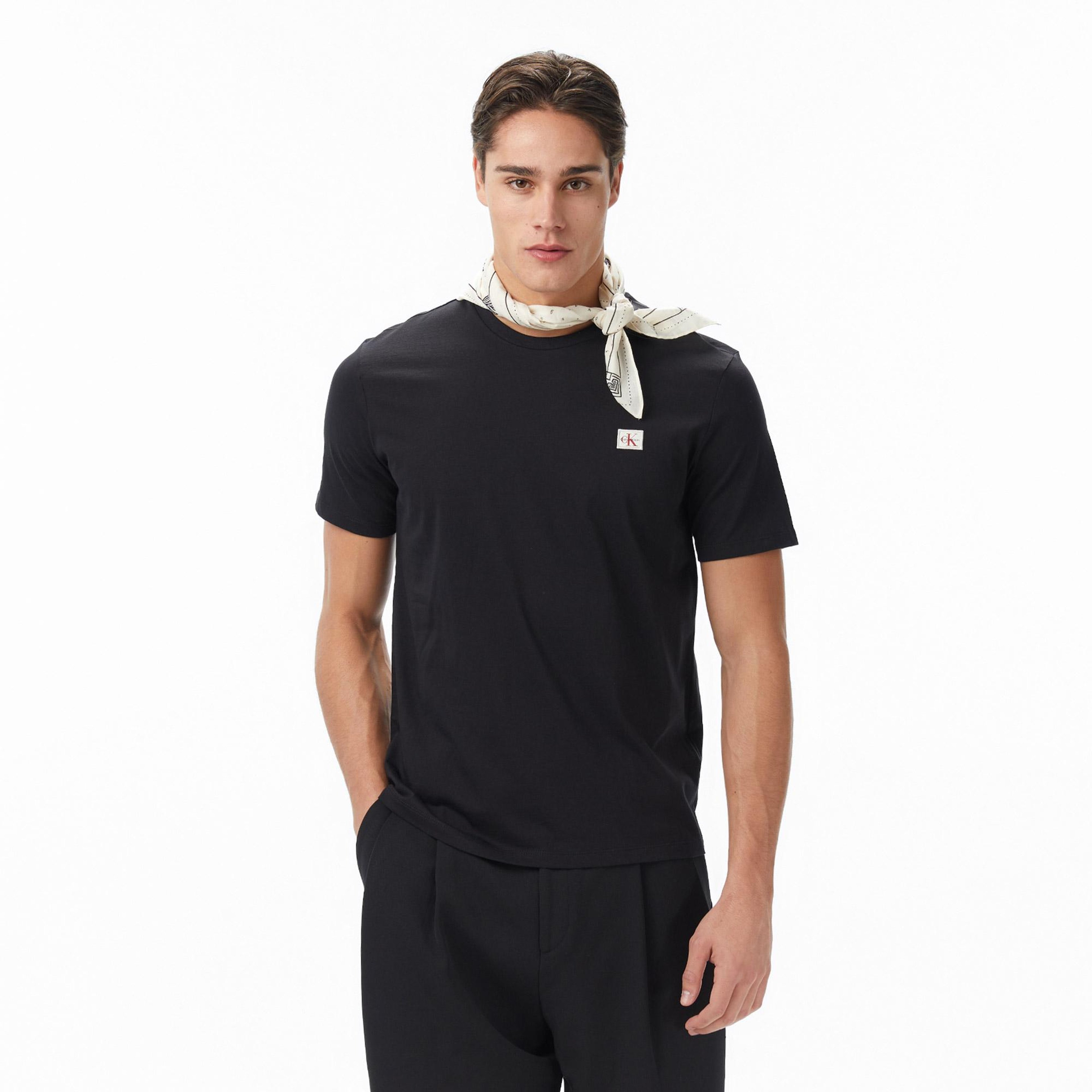 Calvin Klein Woven Label 2'li Erkek Siyah T-Shirt