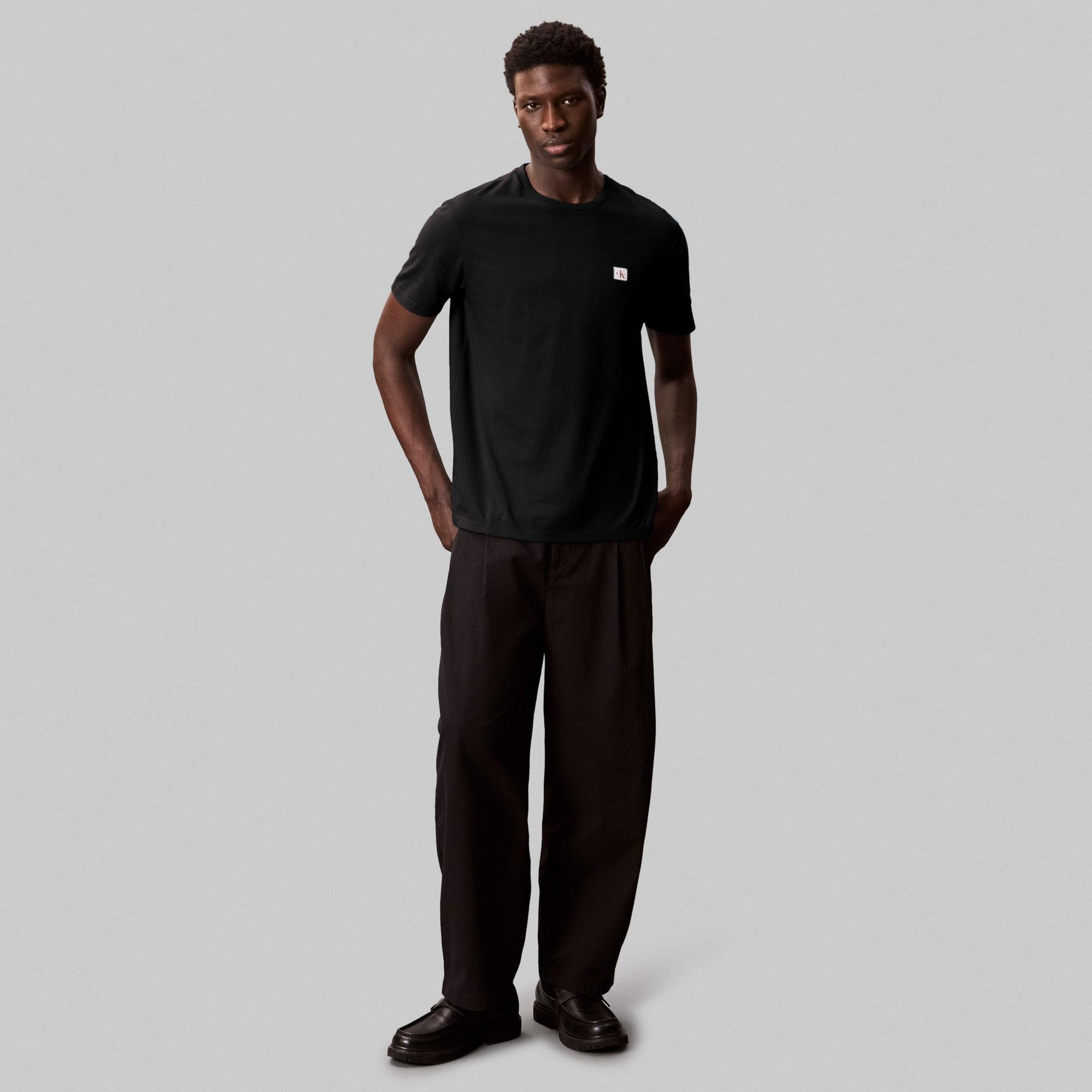 Calvin Klein Woven Label 2'li Erkek Siyah T-Shirt