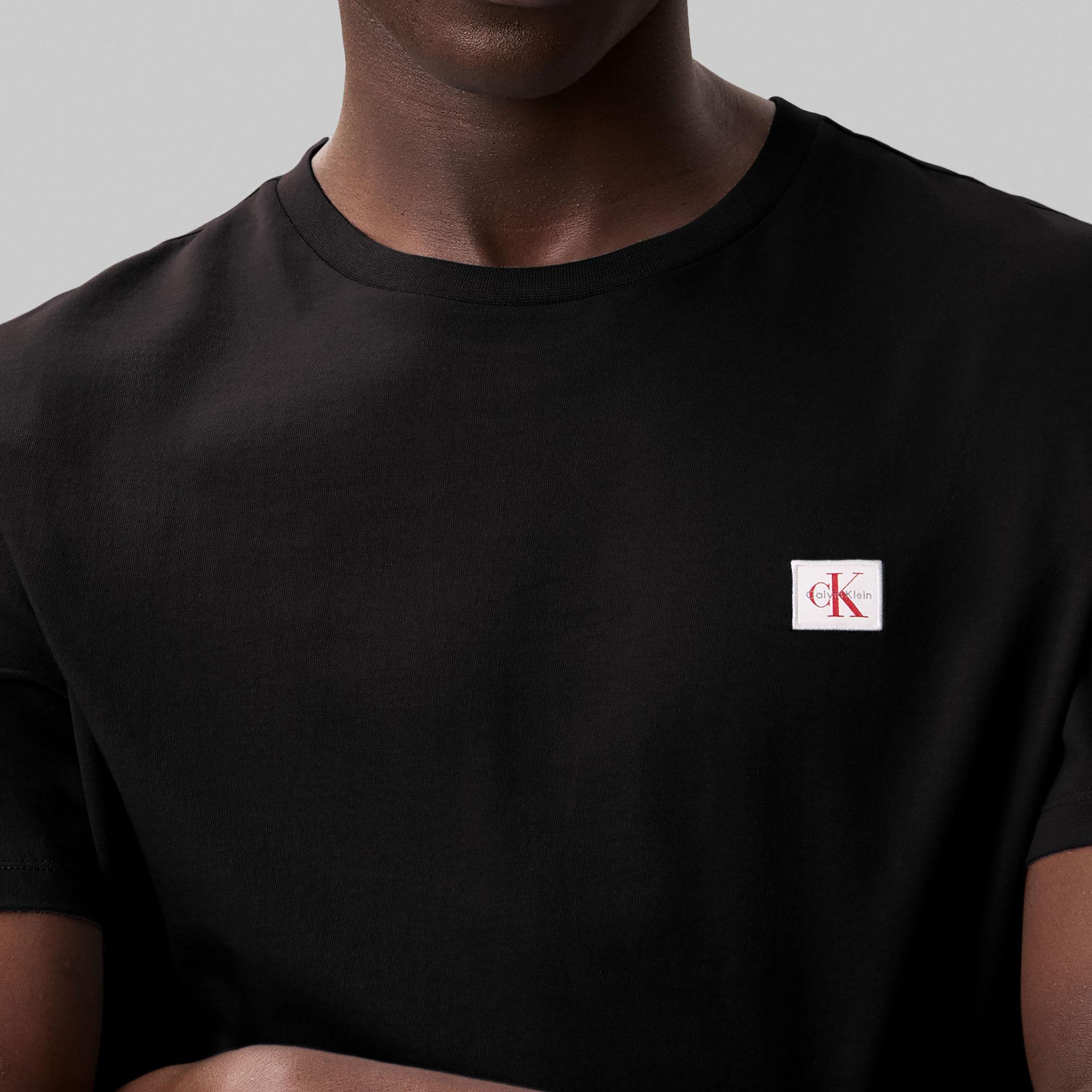Calvin Klein Woven Label 2'li Erkek Siyah T-Shirt