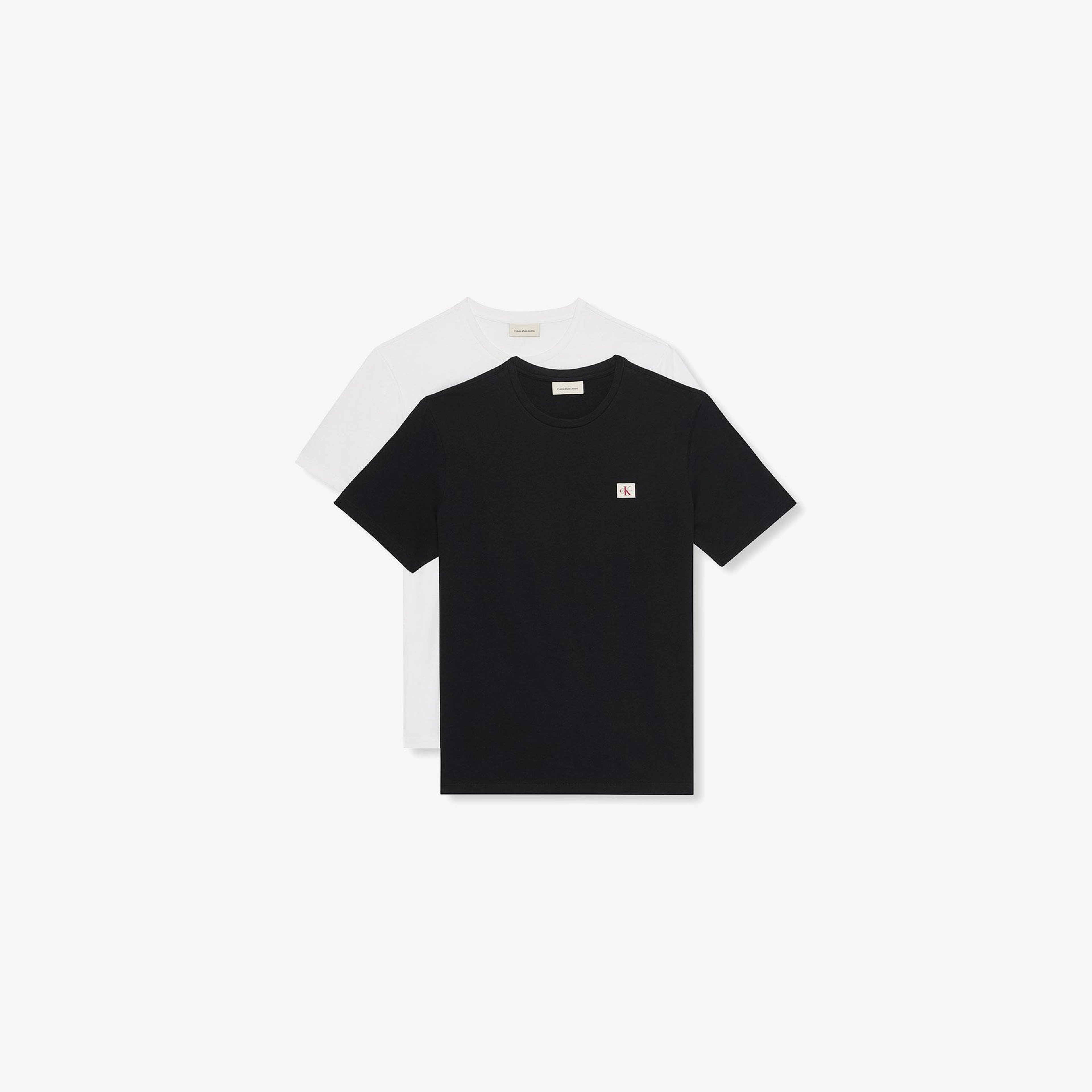 Calvin Klein Woven Label 2'li Erkek Siyah T-Shirt