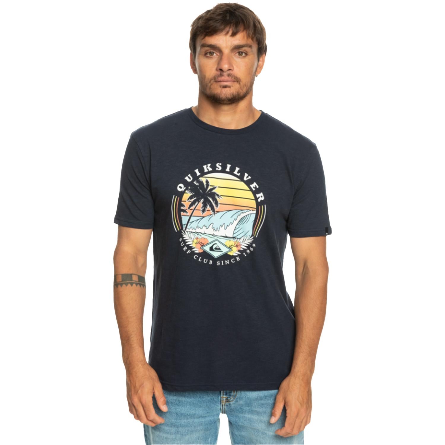 Quiksilver Qssurfclubii Erkek Mavi Tişört