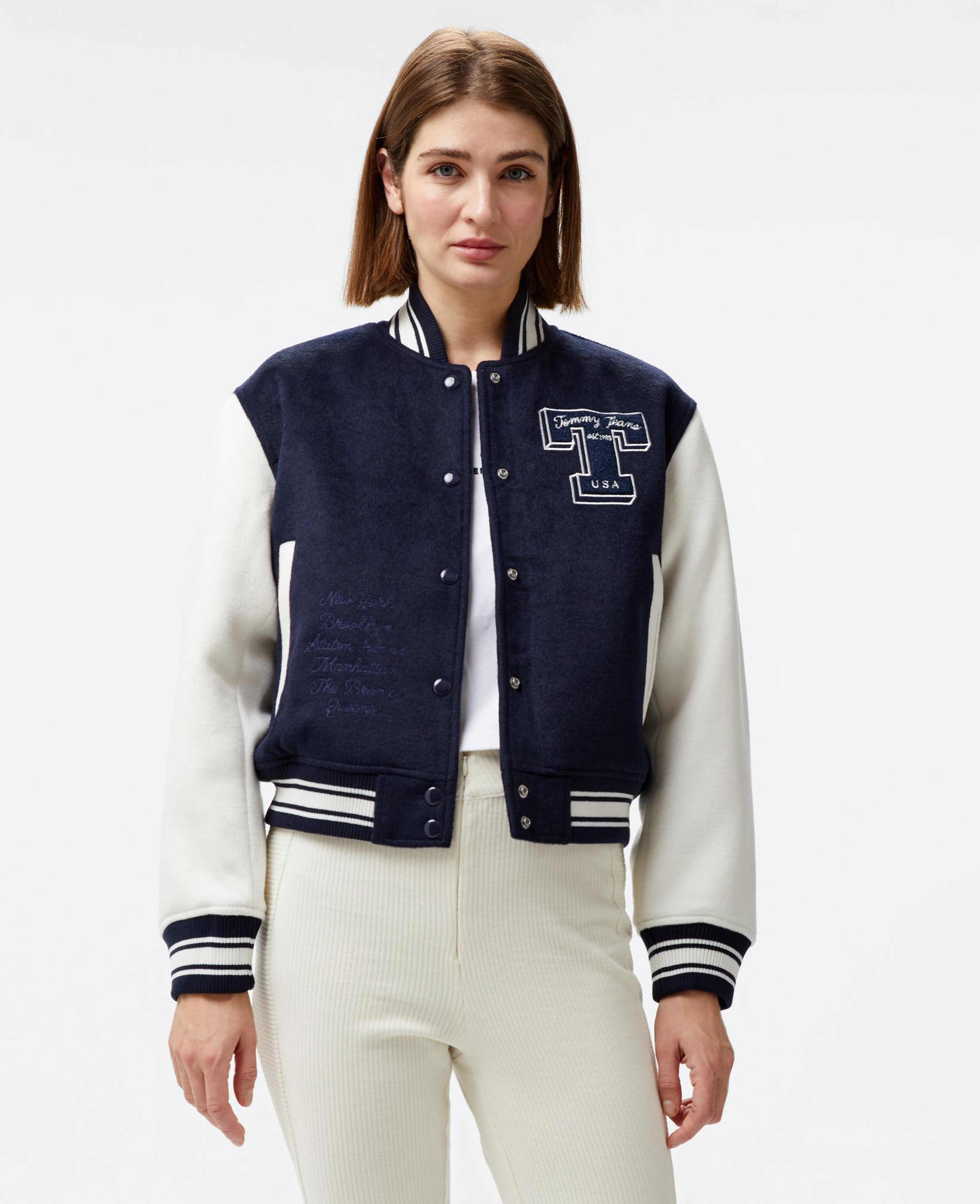 Tommy Jeans Letterman Kadın Mavi Ceket