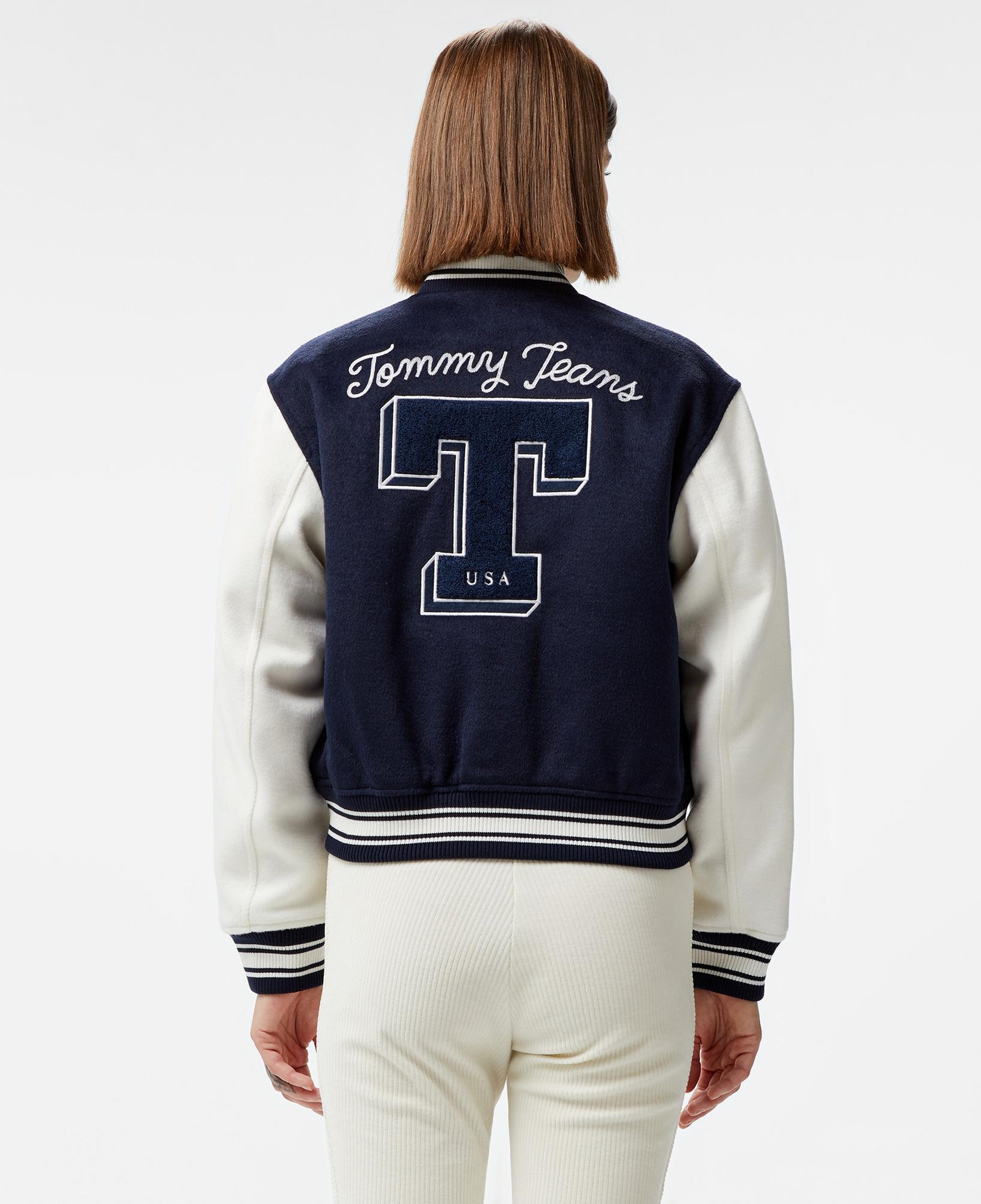Tommy Jeans Letterman Kadın Mavi Ceket