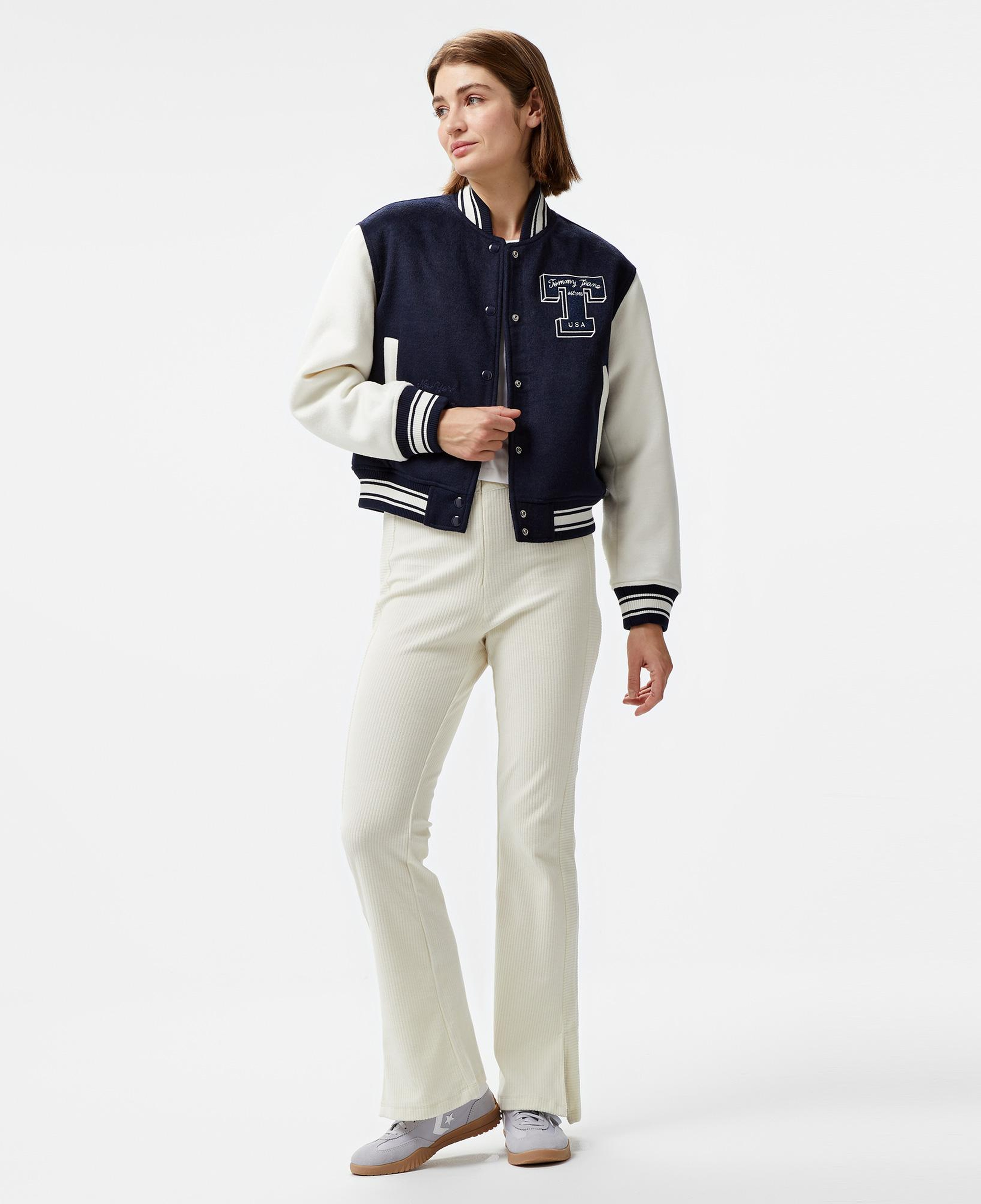 Tommy Jeans Letterman Kadın Mavi Ceket