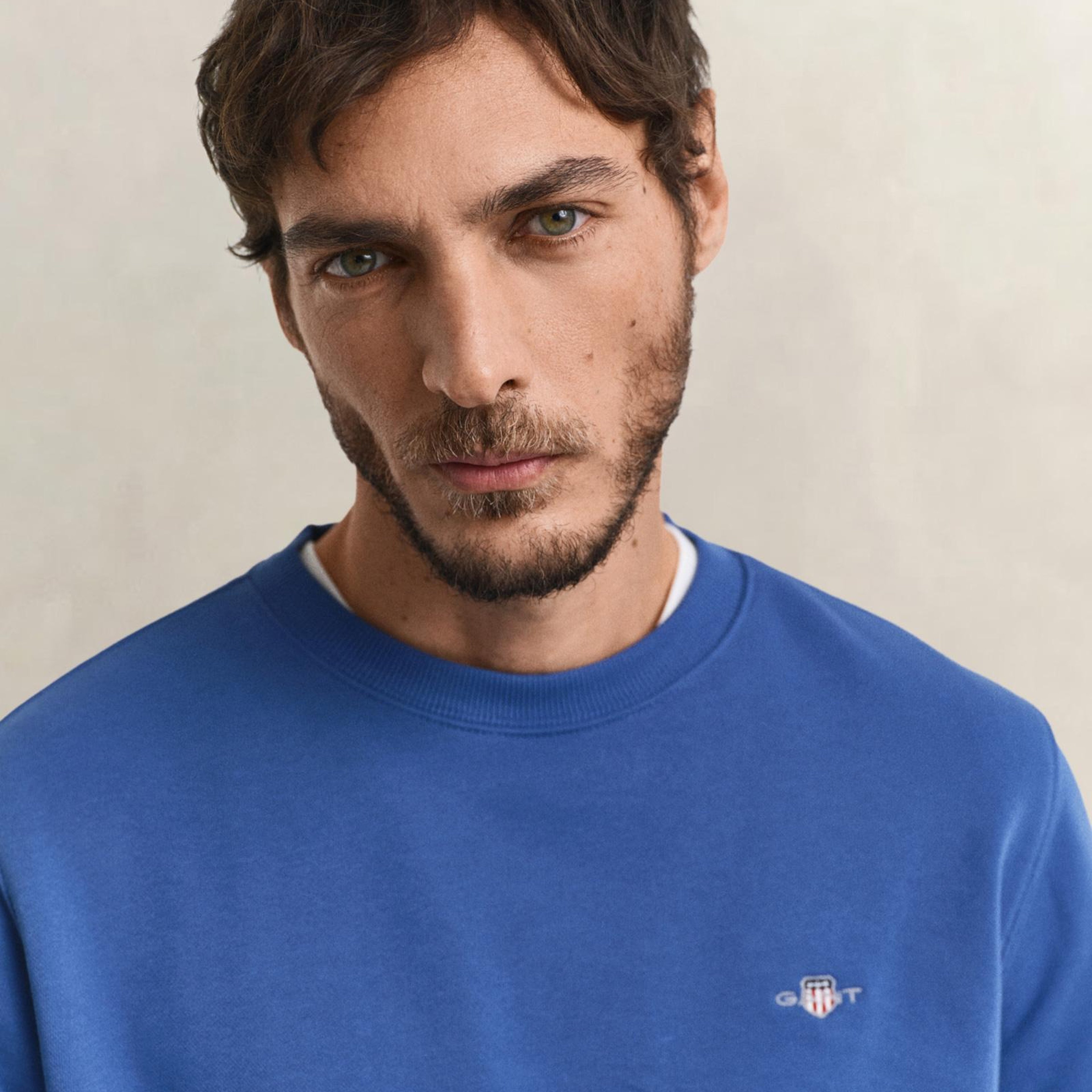 GANT Erkek Mavi Regular Fit Bisiklet Yaka Sweatshirt
