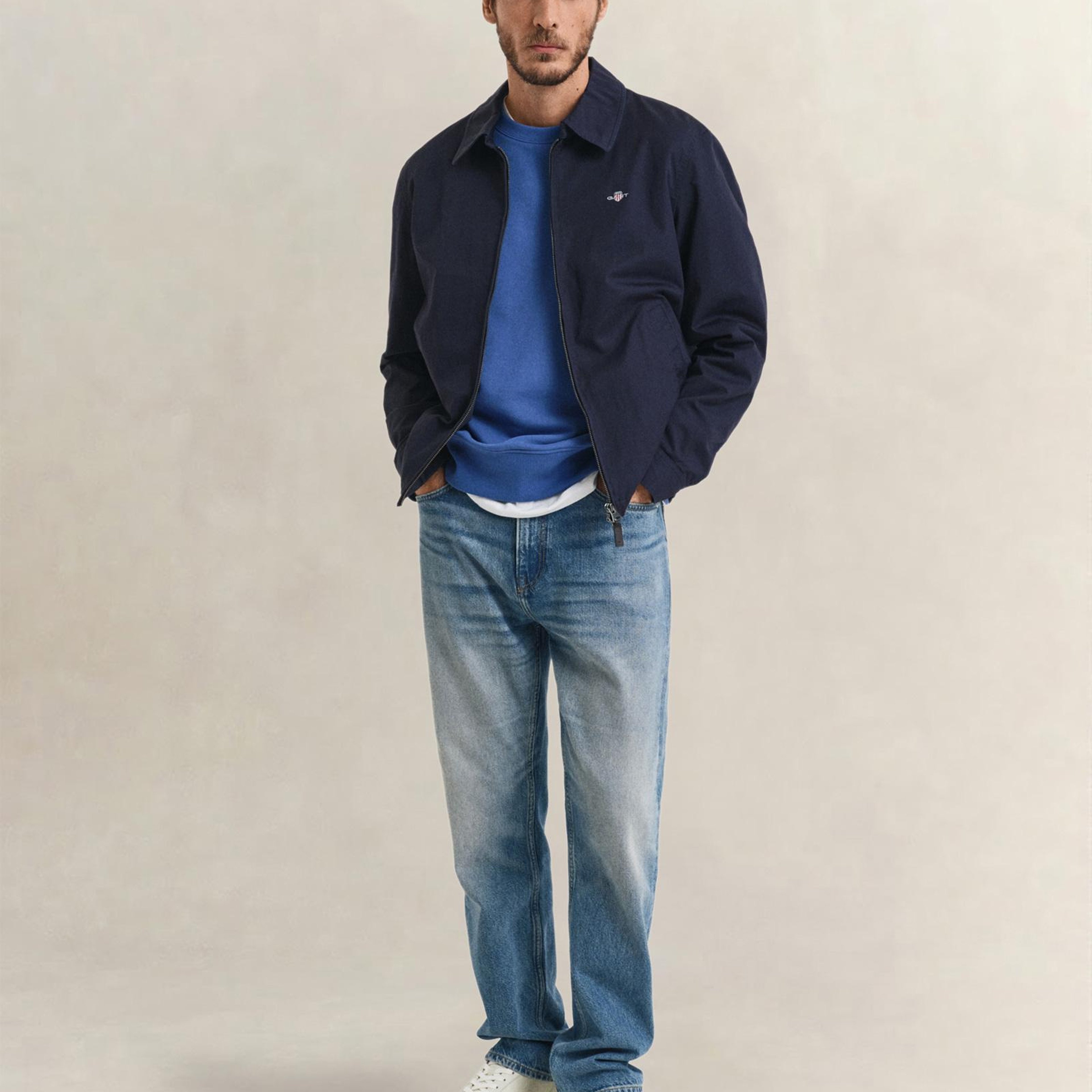 GANT Erkek Mavi Regular Fit Bisiklet Yaka Sweatshirt