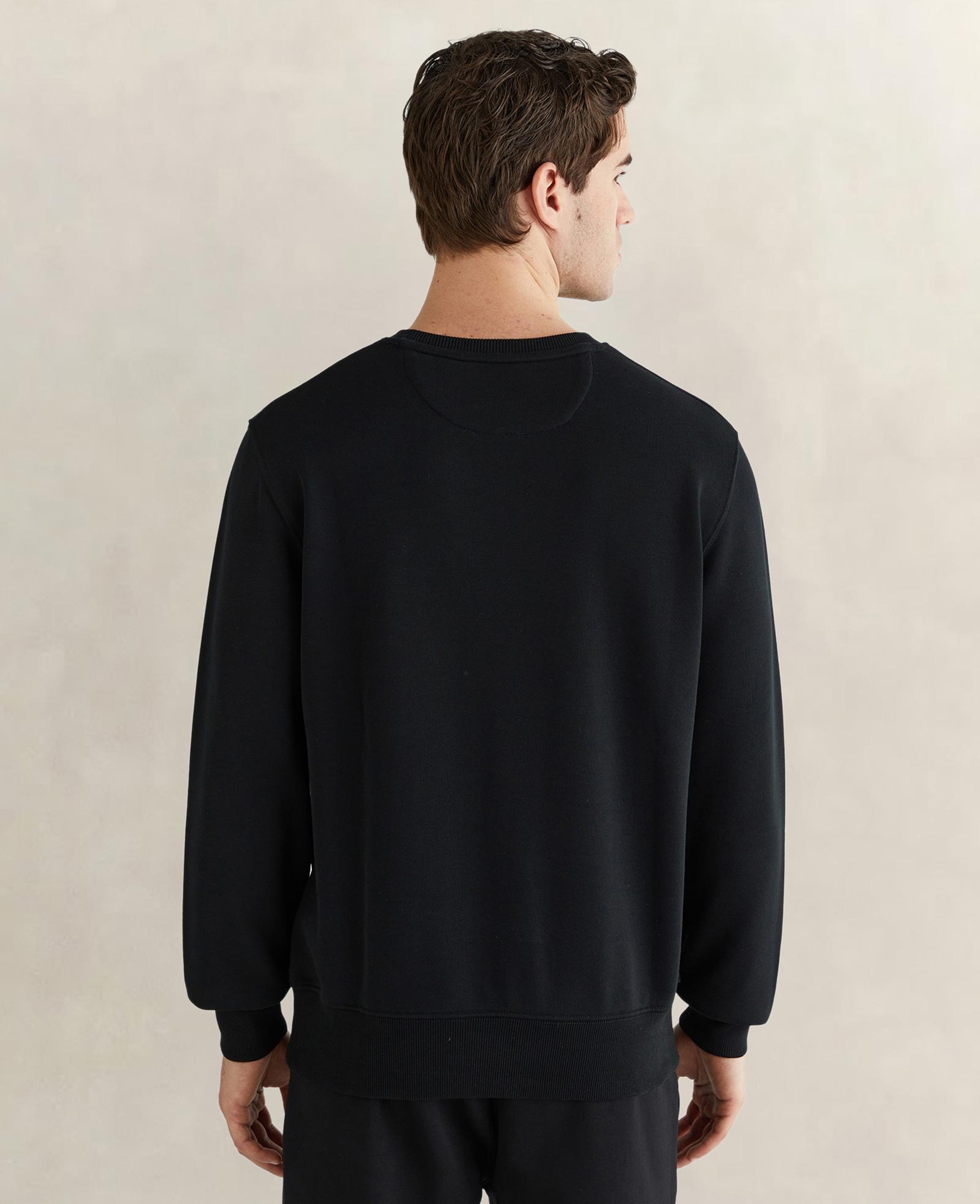 GANT Erkek Siyah Regular Fit Bisiklet Yaka Sweatshirt