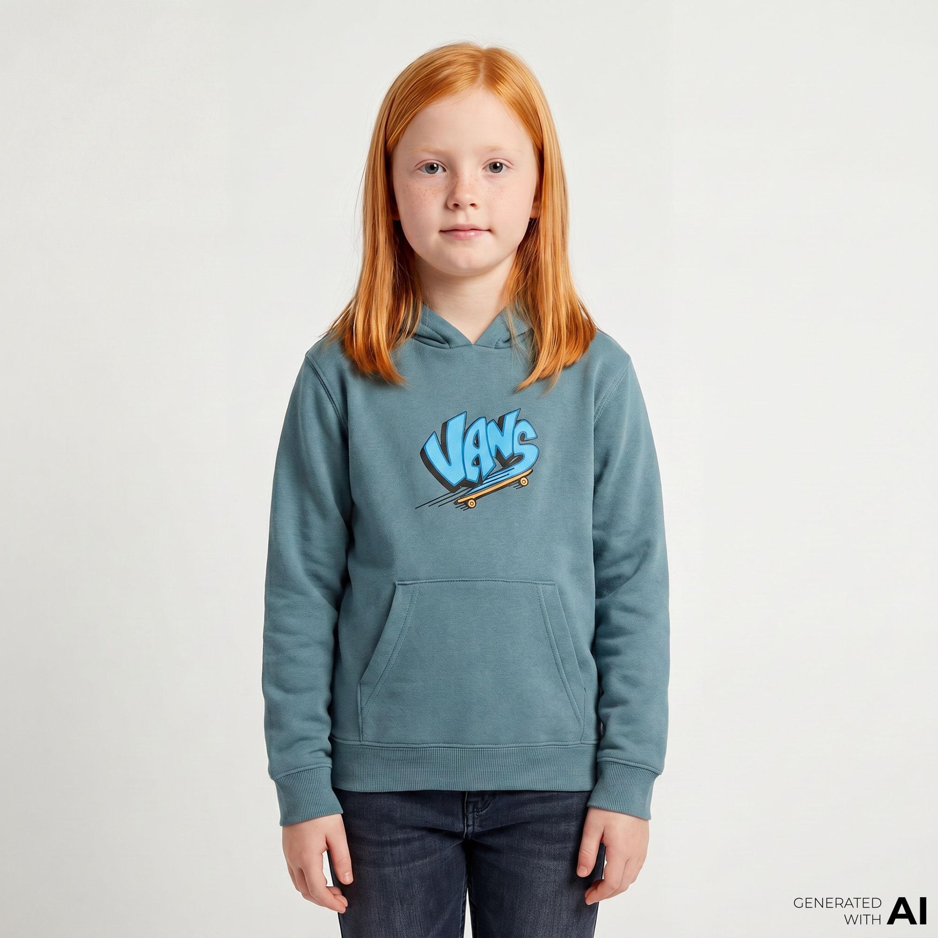 Vans Sk8 Pullover Çocuk Gri Sweatshirt