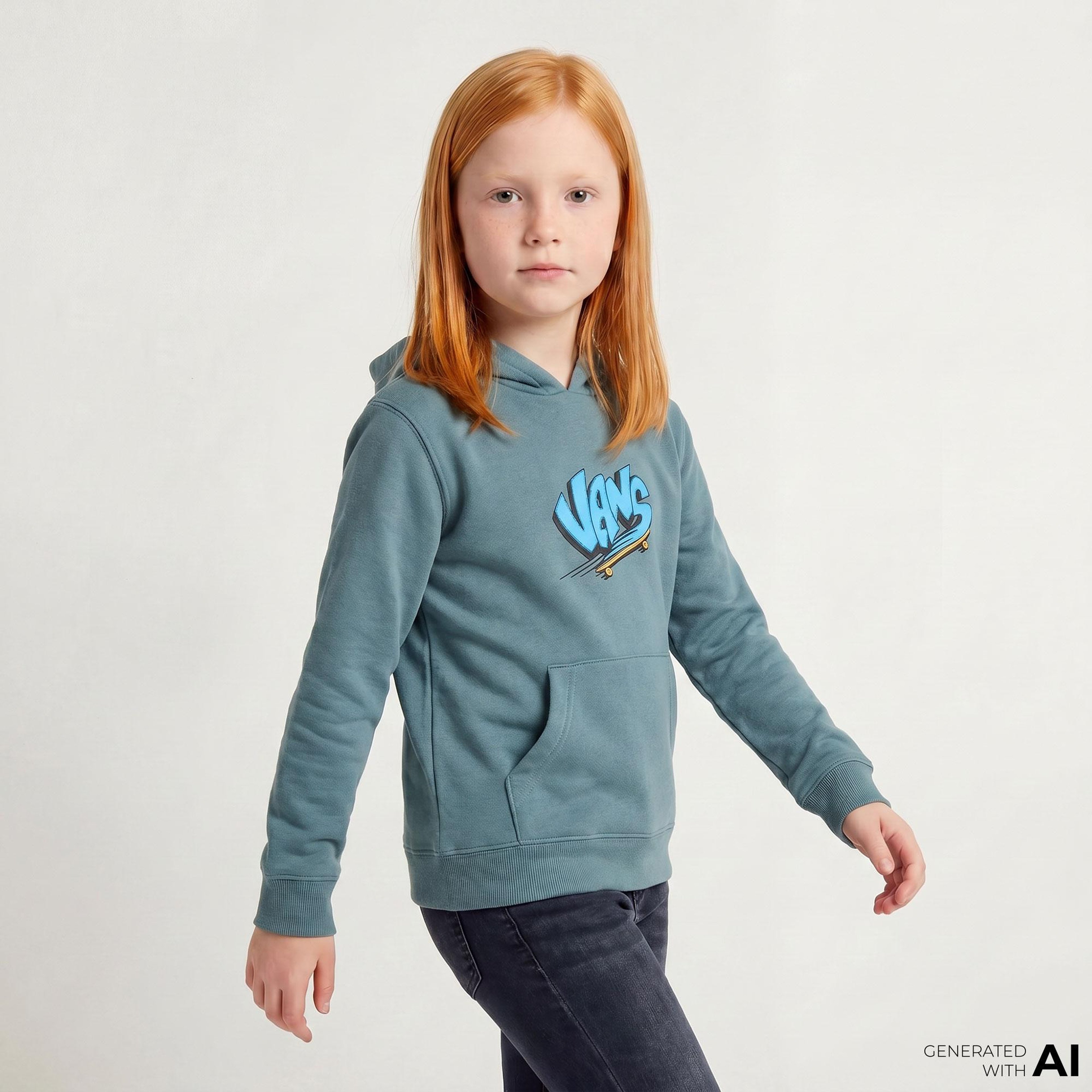 Vans Sk8 Pullover Çocuk Gri Sweatshirt