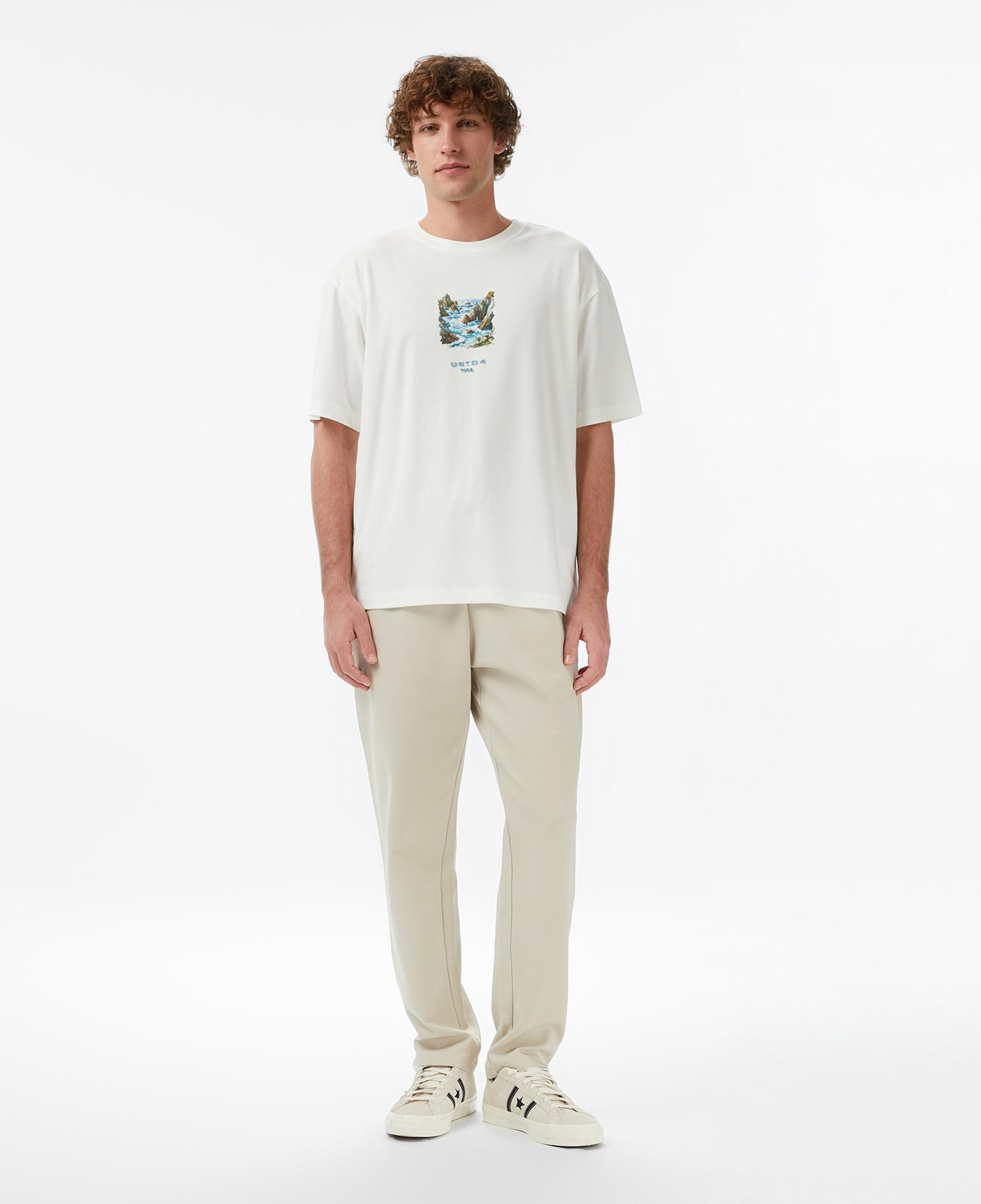 UNITED4 Regular Fit Erkek Bej T-Shirt