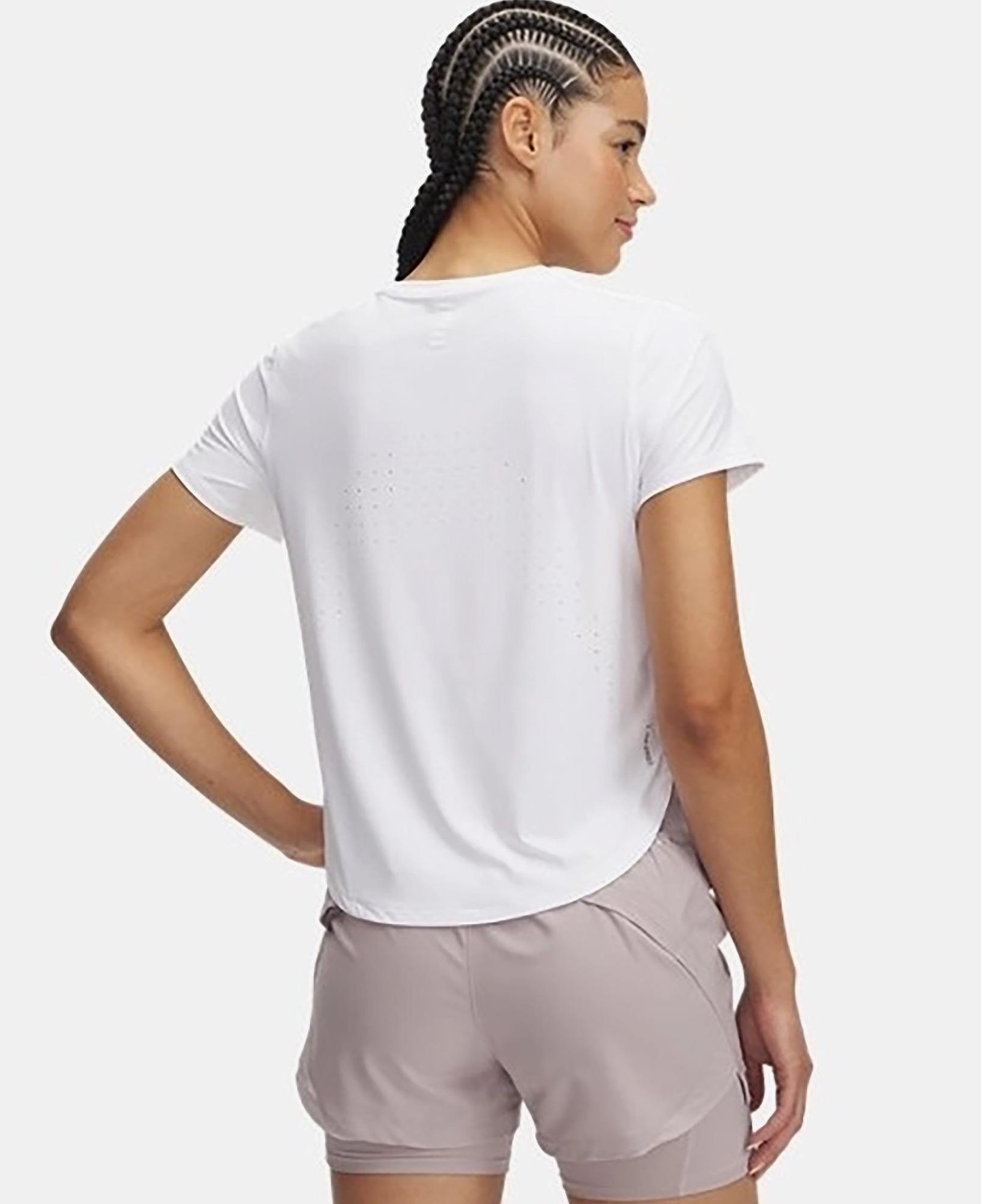Under Armour Launch Elite Kadın Beyaz T-Shirt