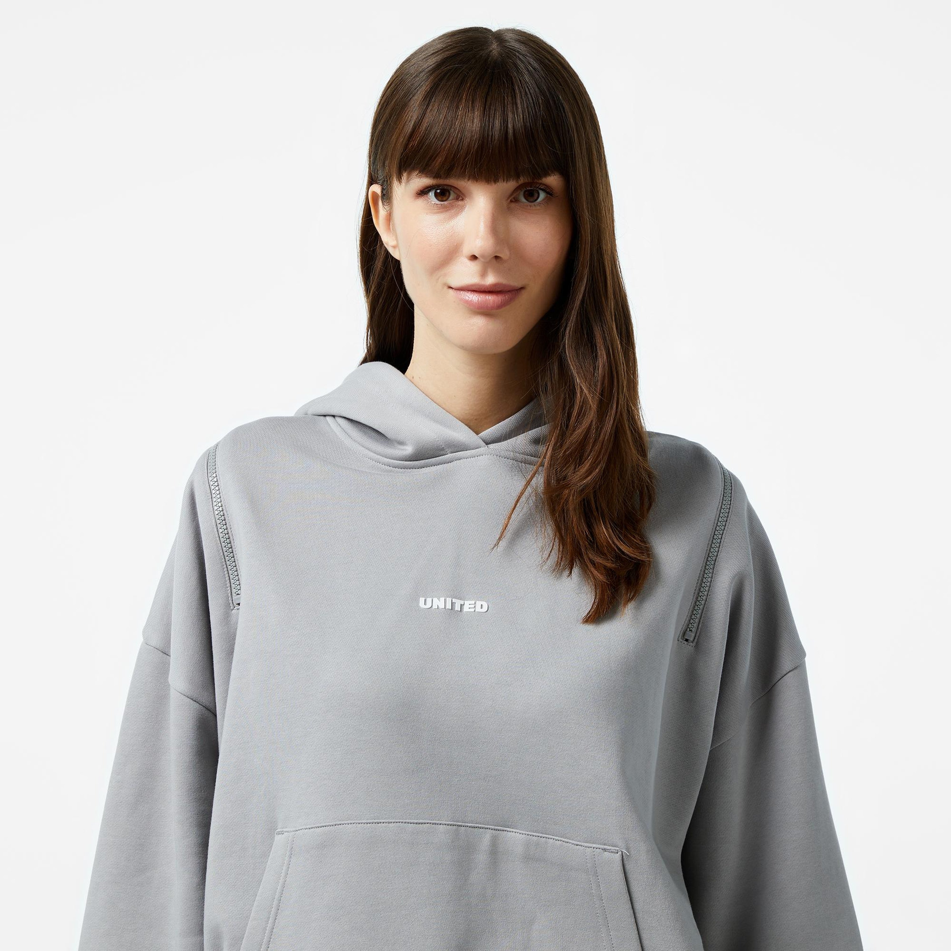 United4 Classic Kadın Gri Hoodie