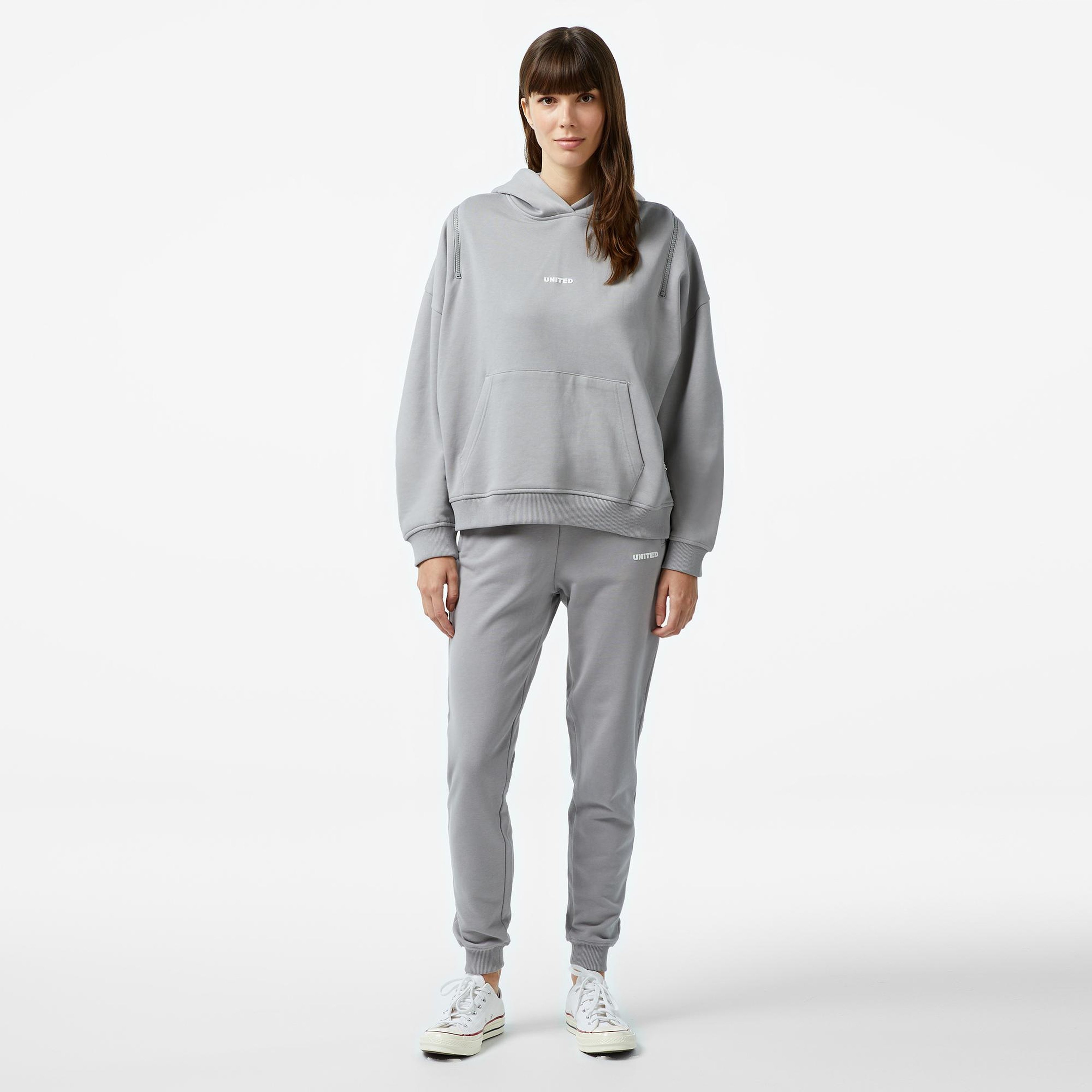United4 Classic Kadın Gri Hoodie