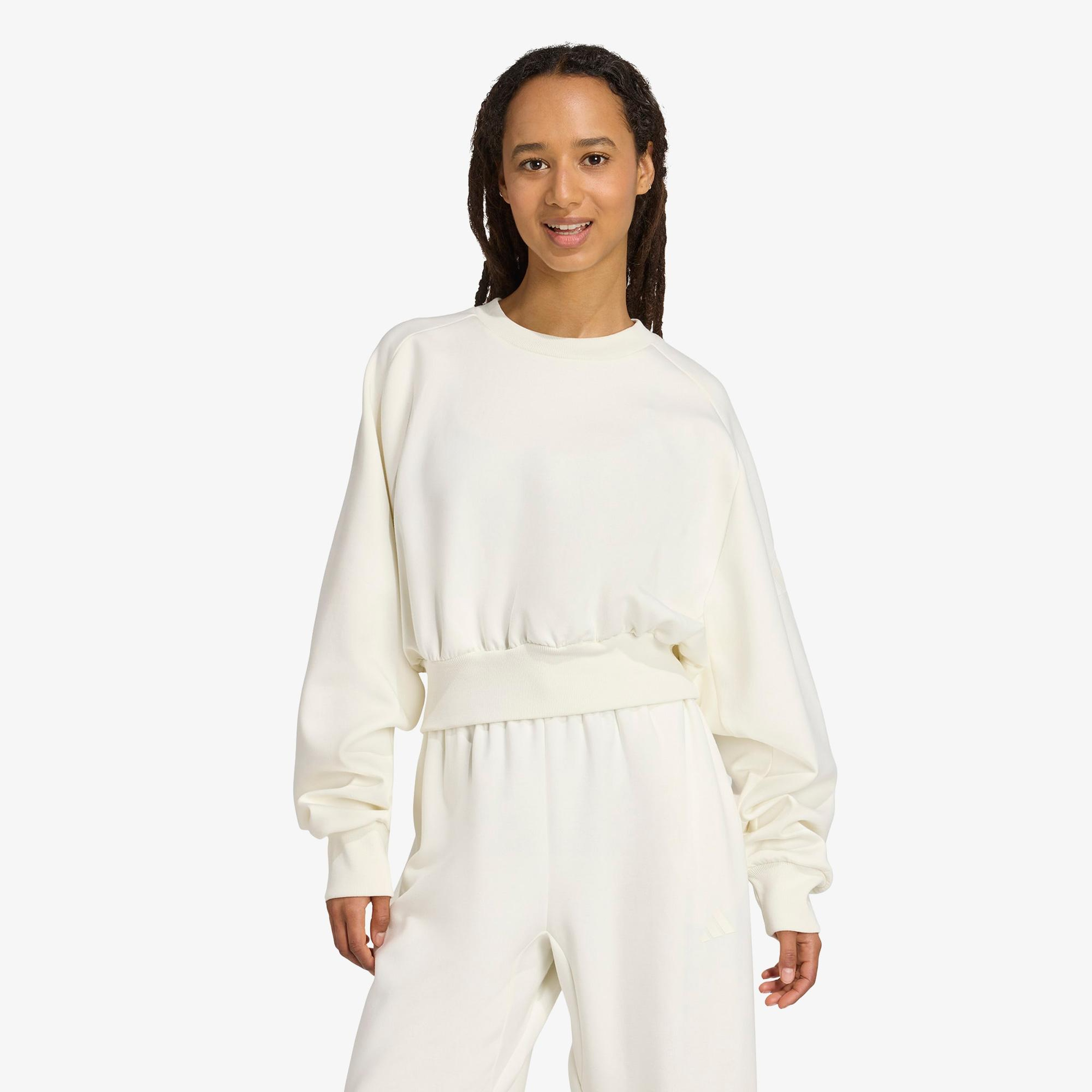 adidas All Szn Soft Lux Kadın Beyaz Sweatshirt