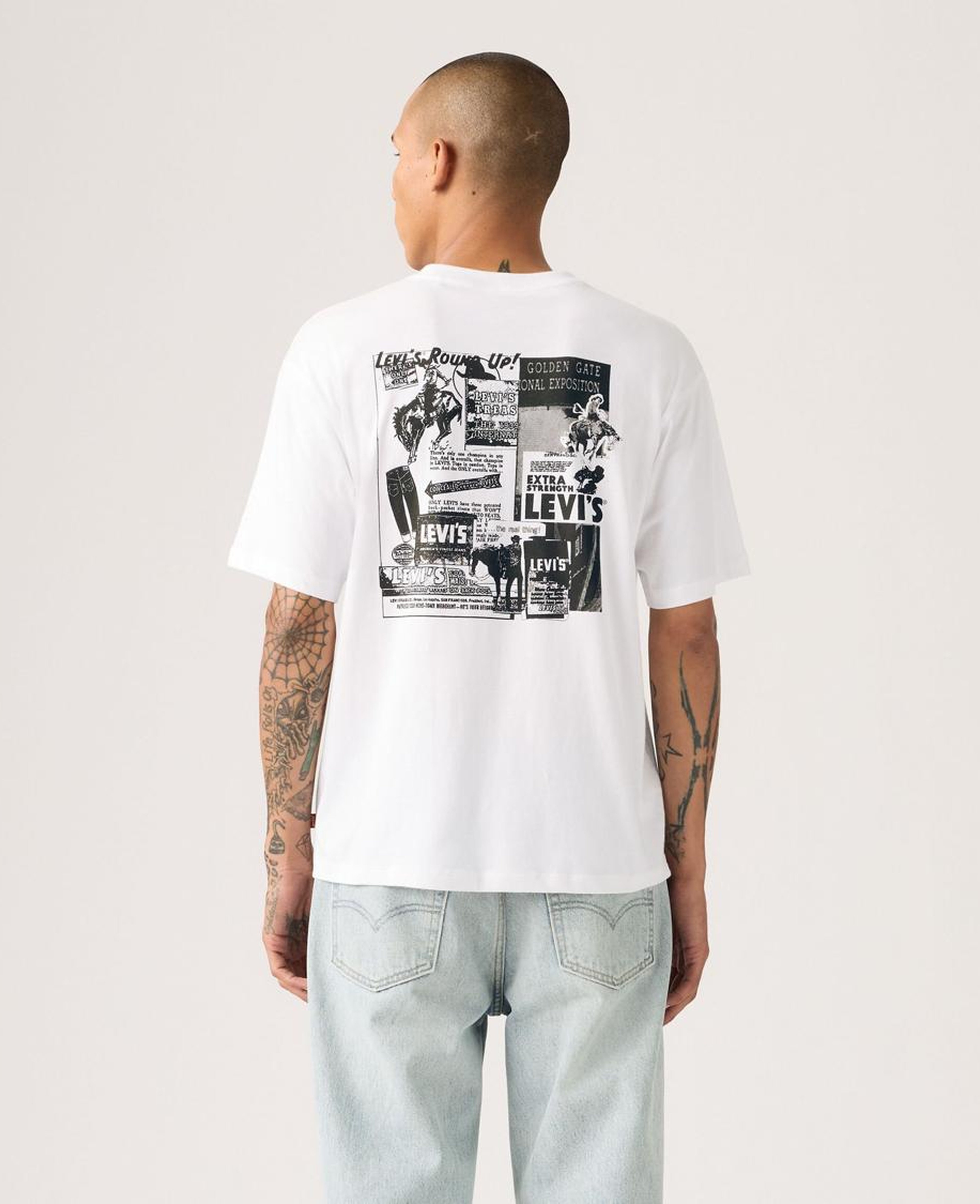 Vintage Fit Baskılı Oversize Beyaz Tişört