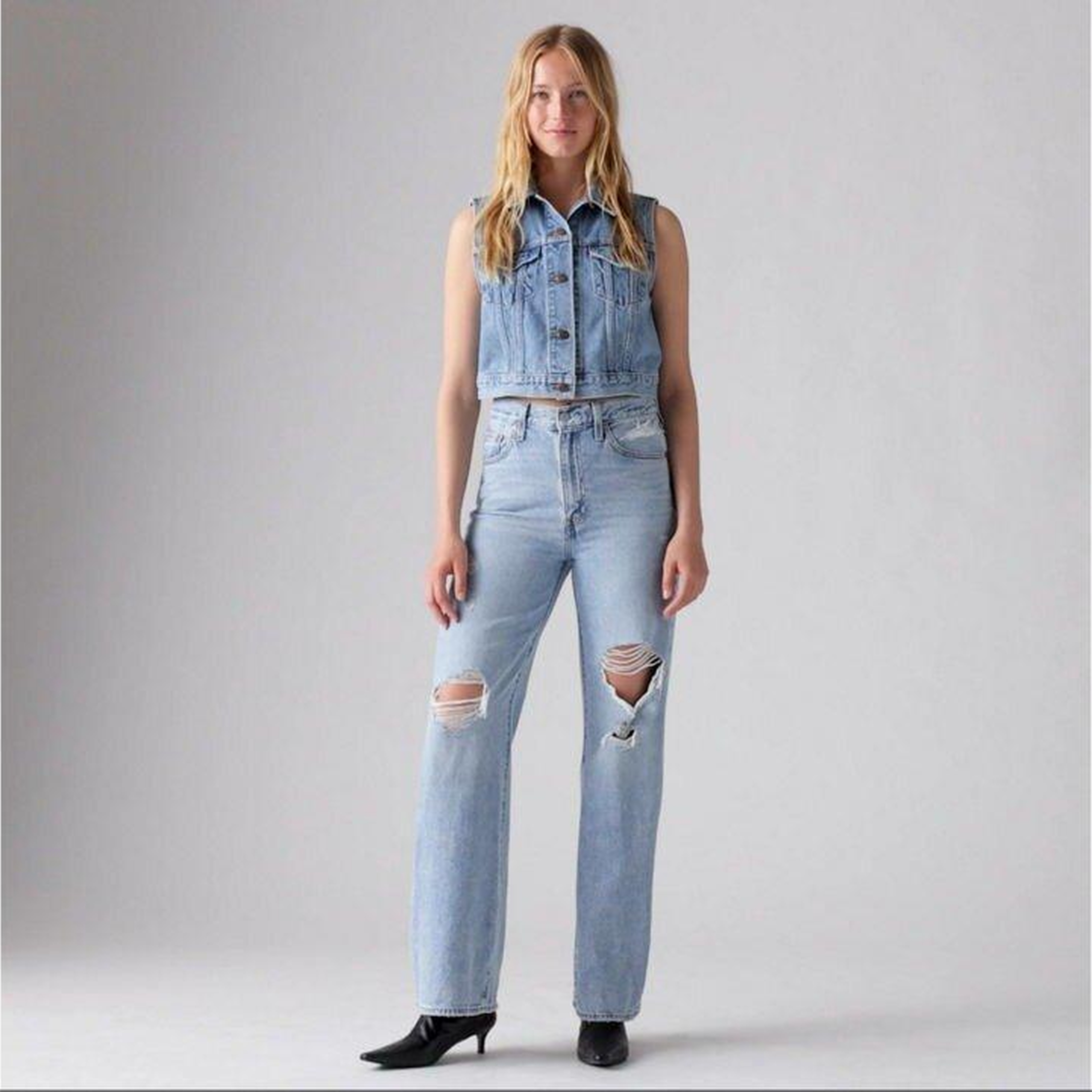 Ribcage Wide Leg Kadın Jean Pantolon