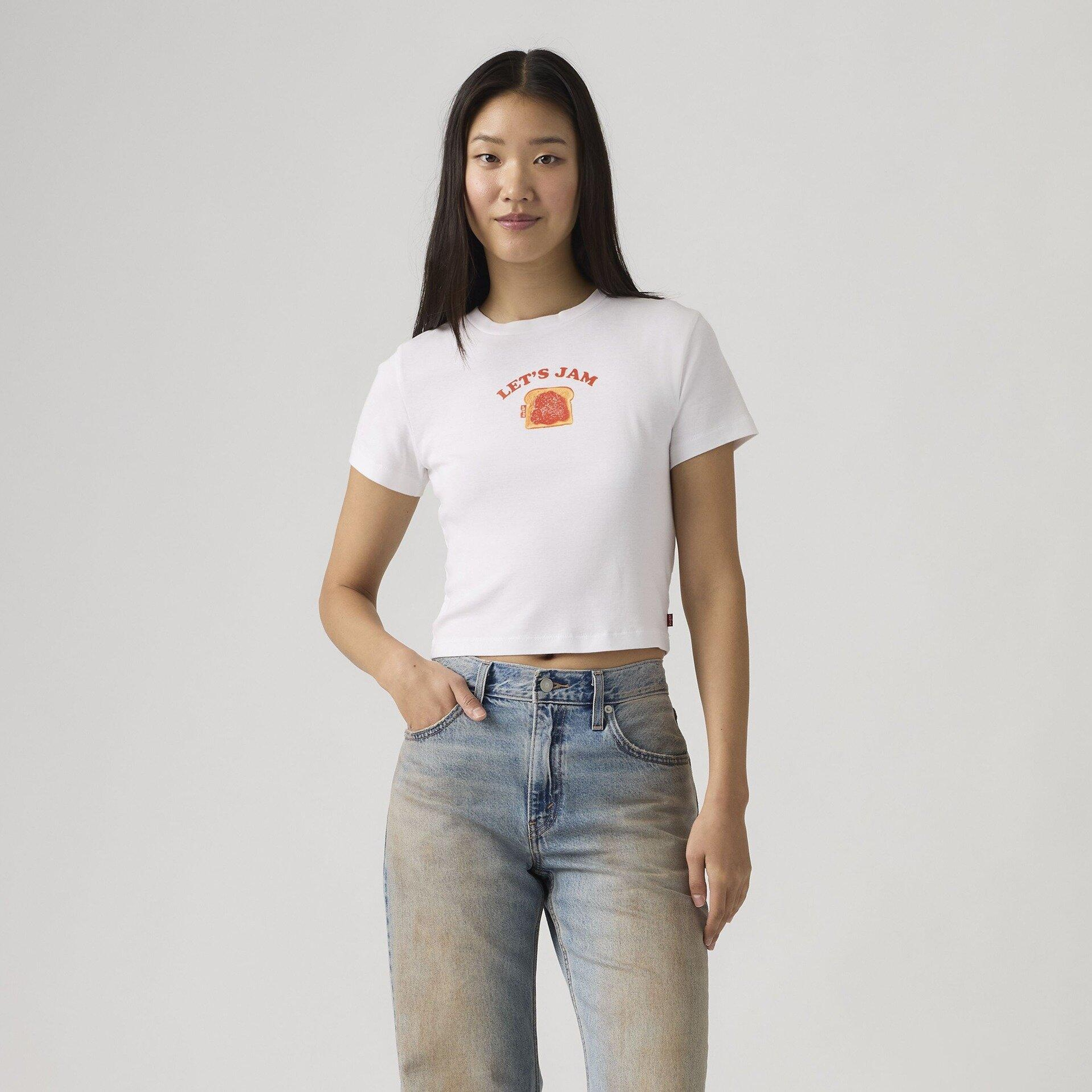 Slim Fit Baskılı Essential Sport Beyaz Tişört