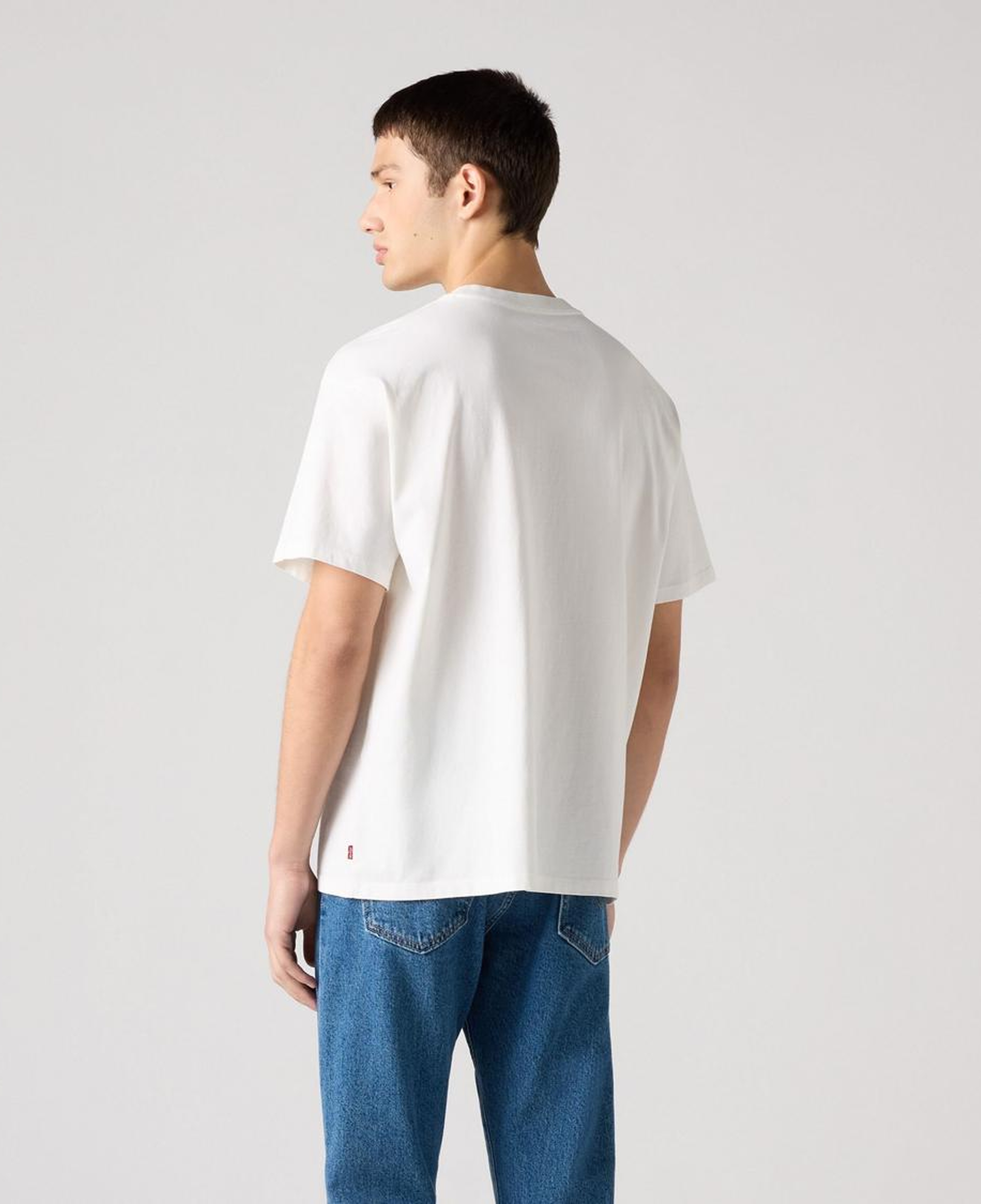 Vintage Fit Basic Baskılı Oversize Beyaz Tişört