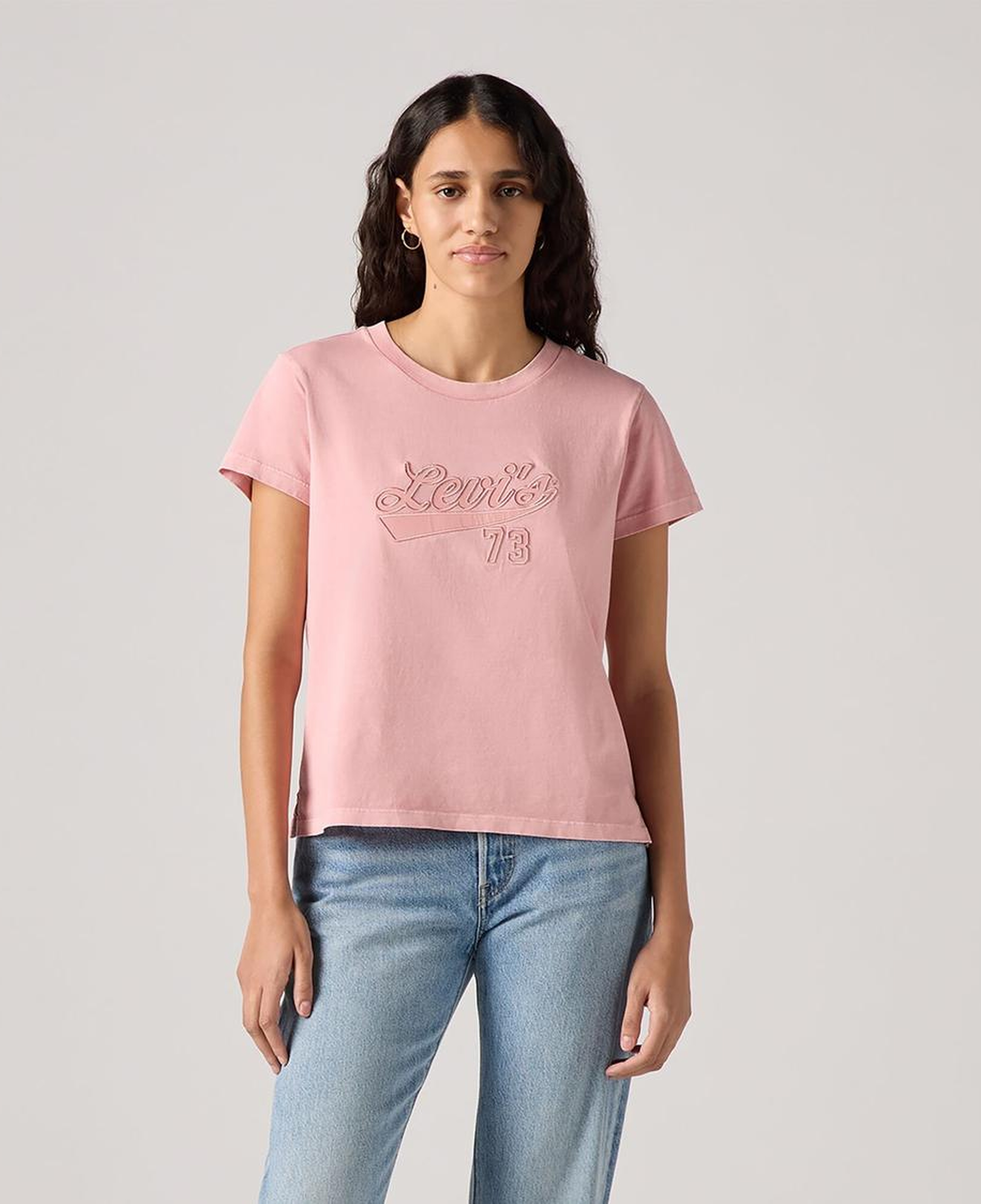 Boxy Baskılı Pembe Tişört