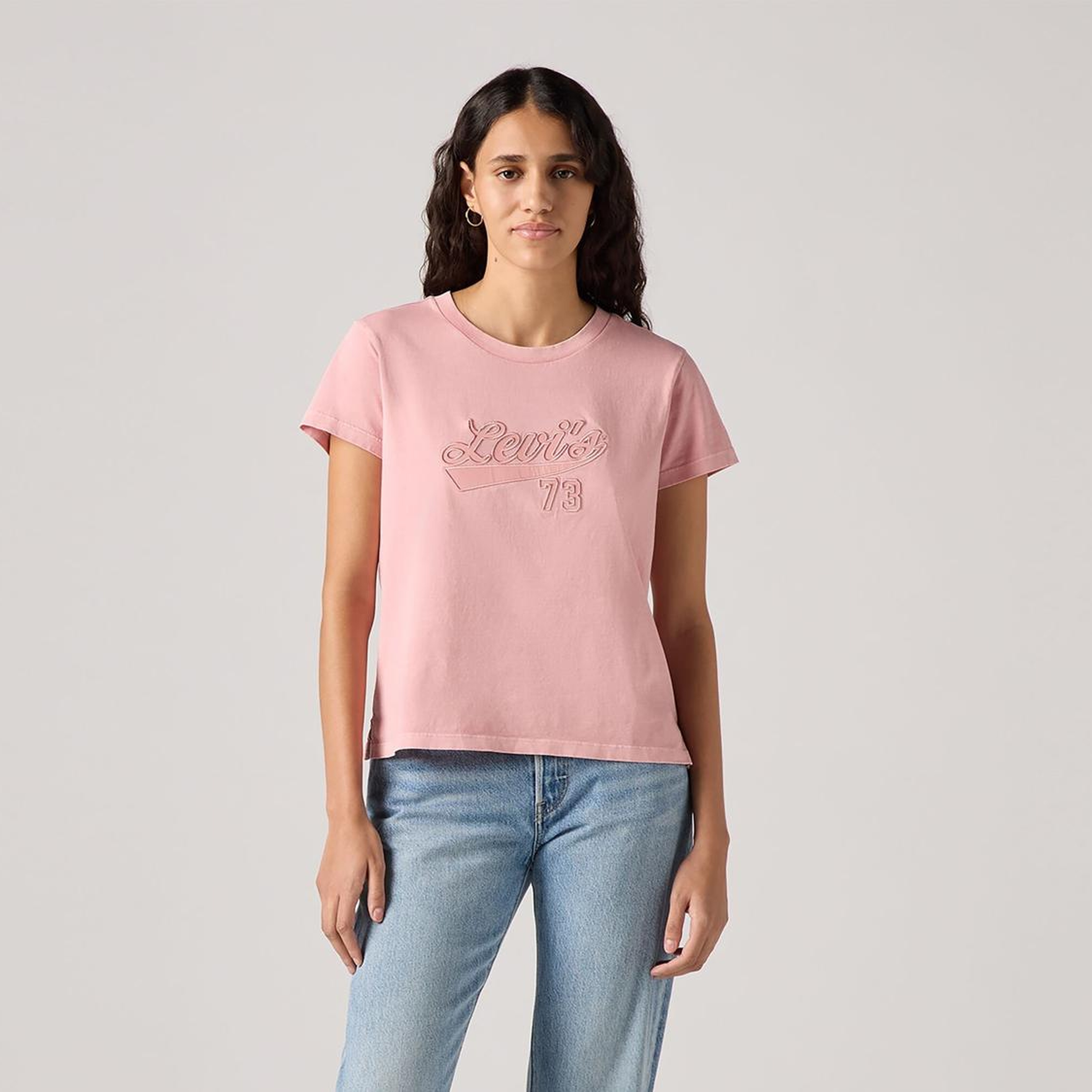Boxy Baskılı Pembe Tişört