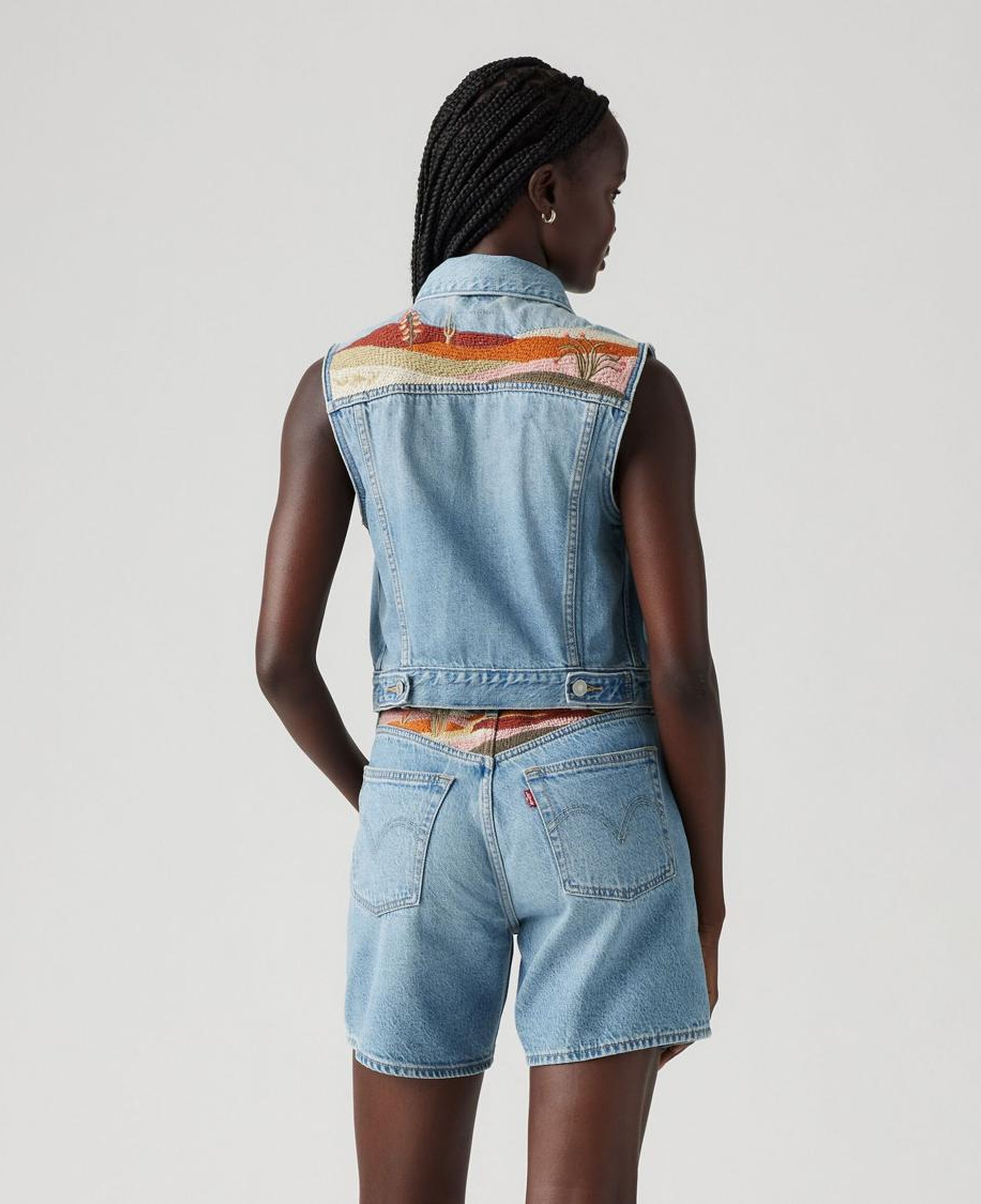 Embroidered XS Denim Yelek