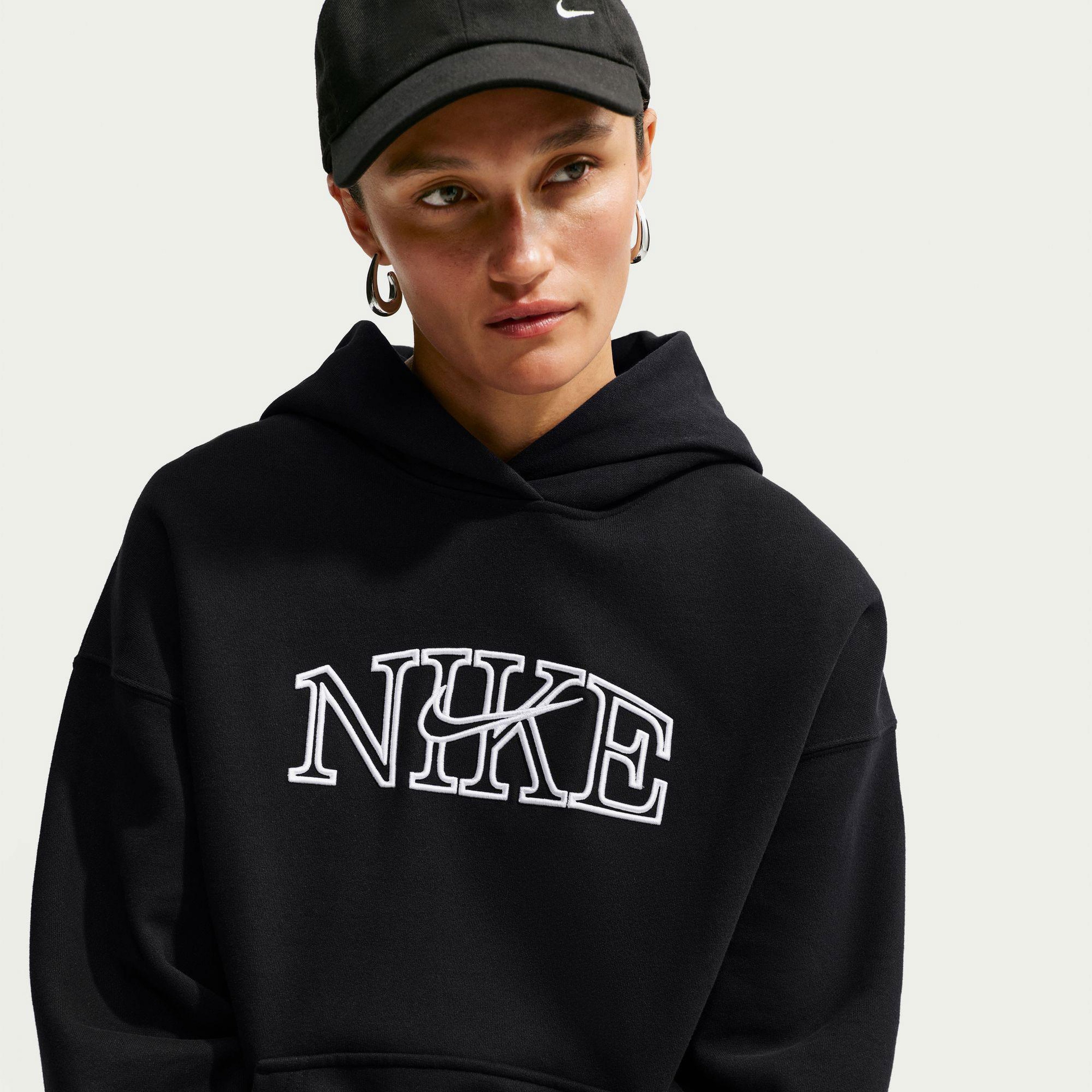Nike Studio Fleece Kadın Beyaz Hoodie