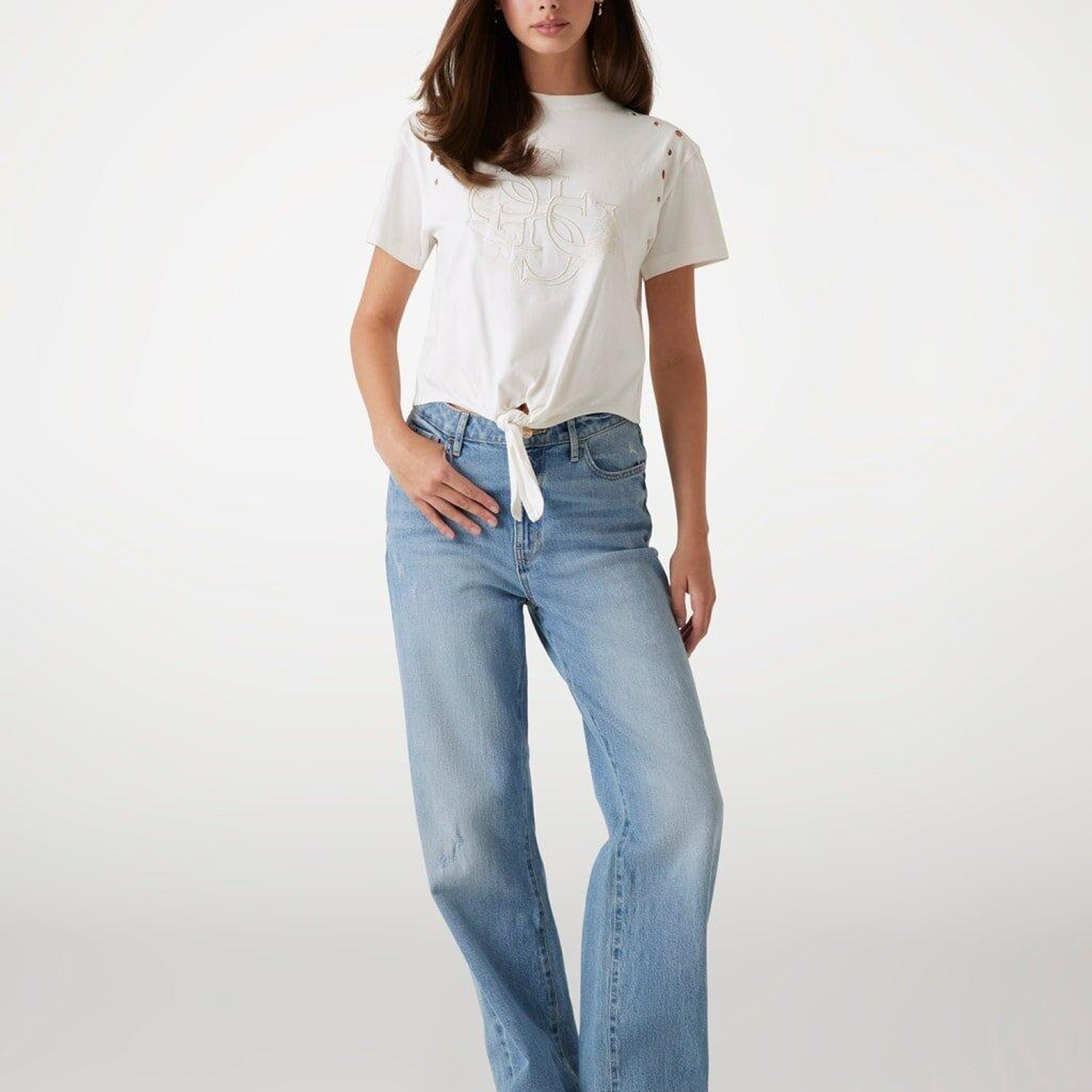 Eyelet Kadın Boxy Fit T-Shirt