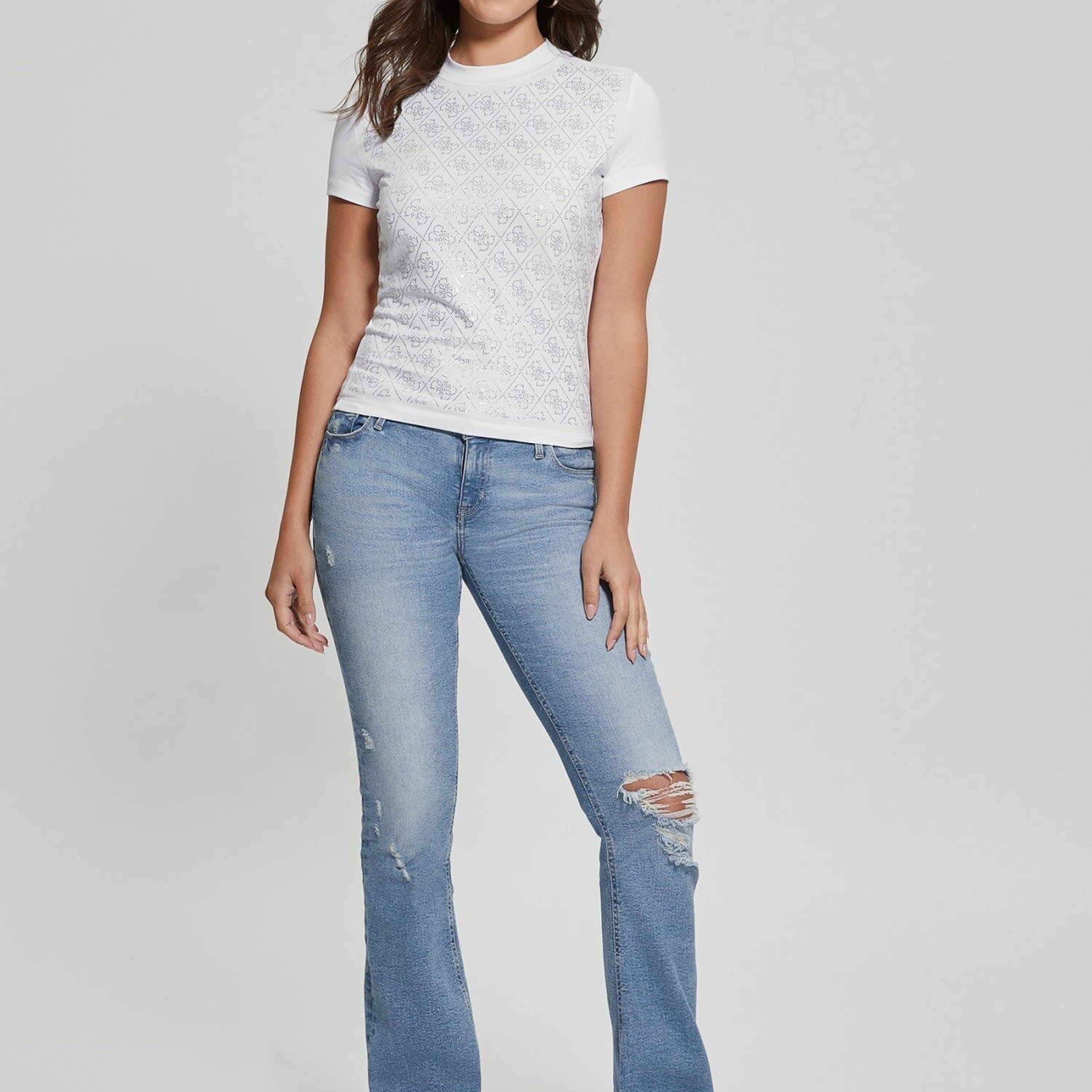 Mock Kadın Slim Fit T-Shirt