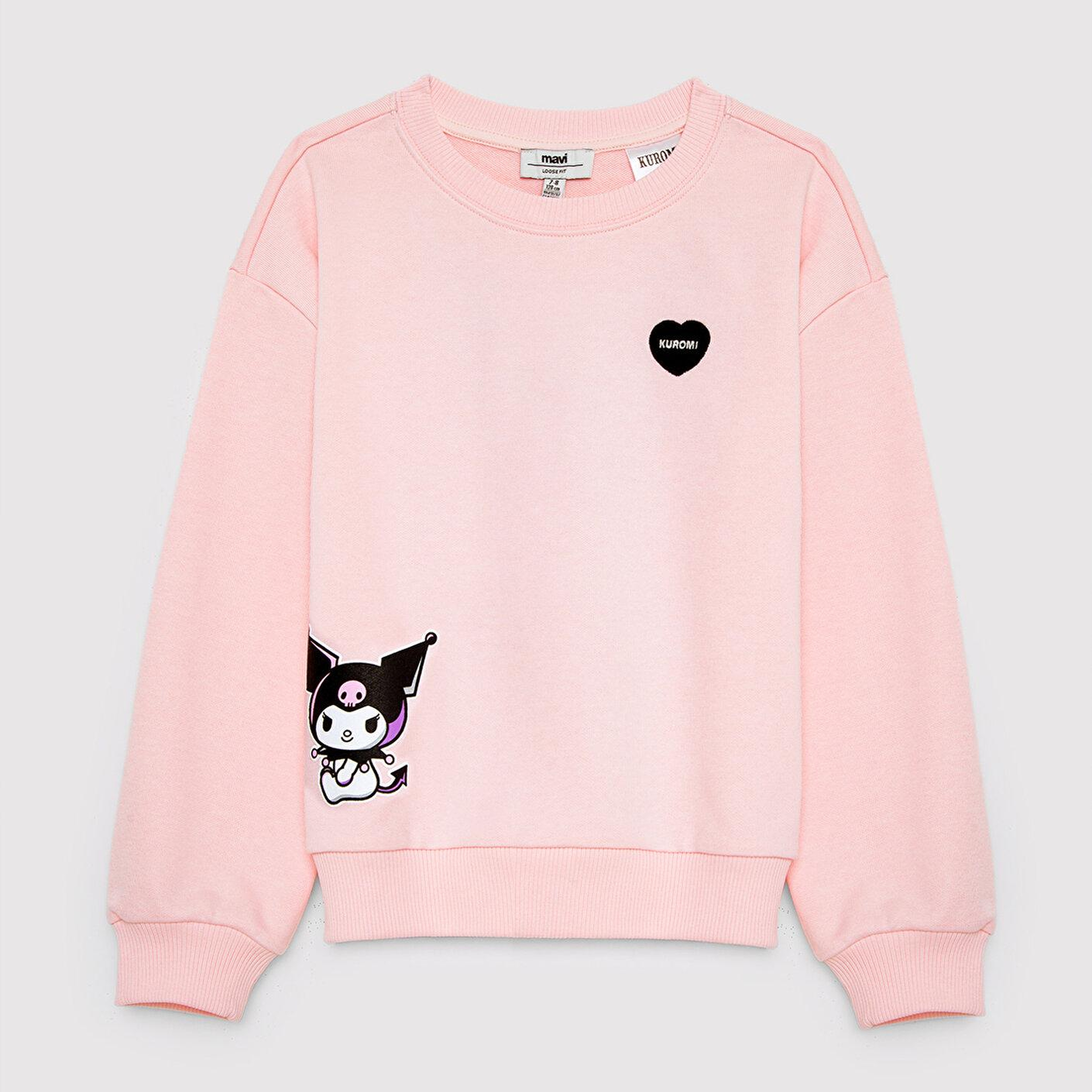 Mavi Kuromi Baskılı Kapüşonsuz Sweatshirt 7S10199-90773
