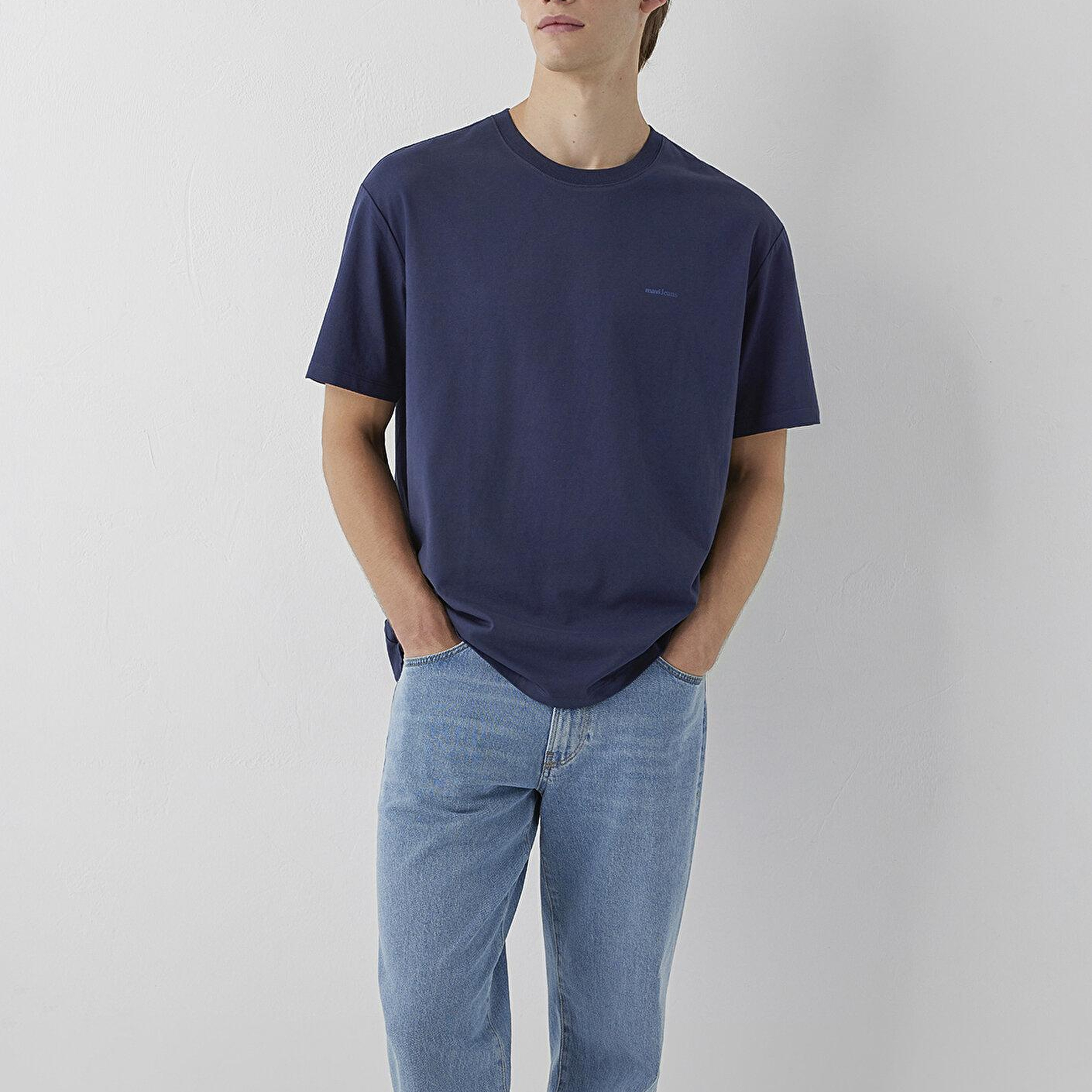 Mavi Mavi Jeans Lacivert Basic Tişört Loose Fit / Bol Rahat Kesim 0613681-70497